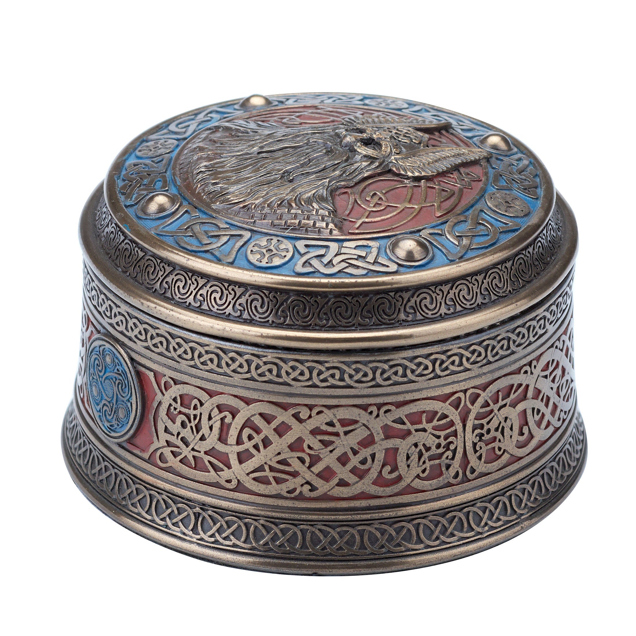 Norse God Odin Round Viking Trinket Box