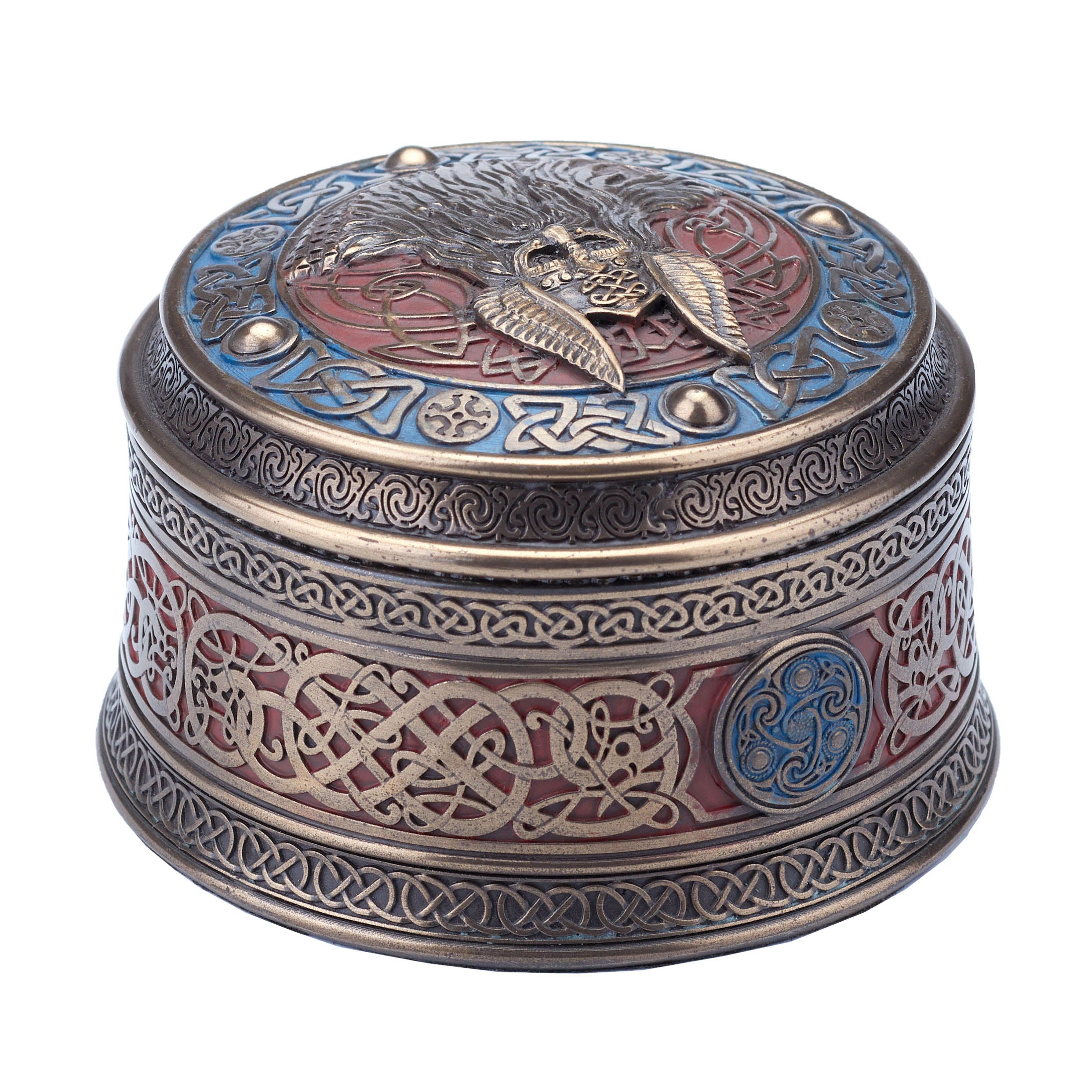 Norse God Odin Round Viking Trinket Box