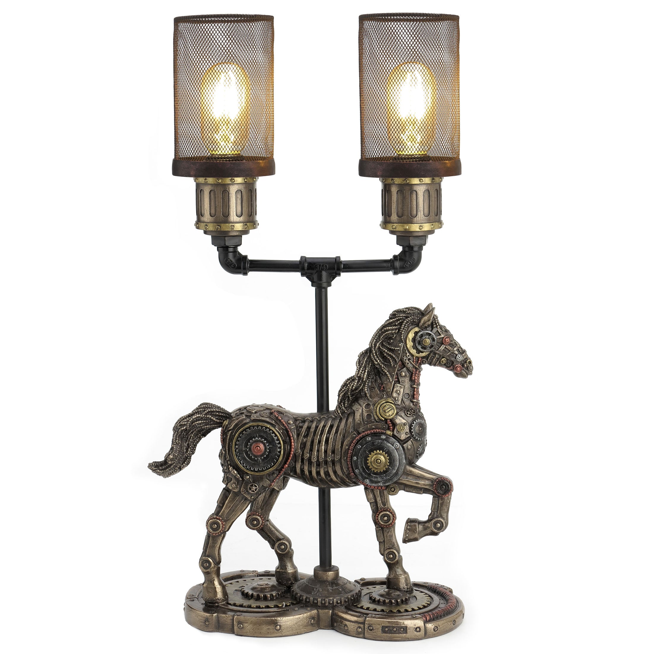 Steampunk Horse Gait Twin Mesh Lamp