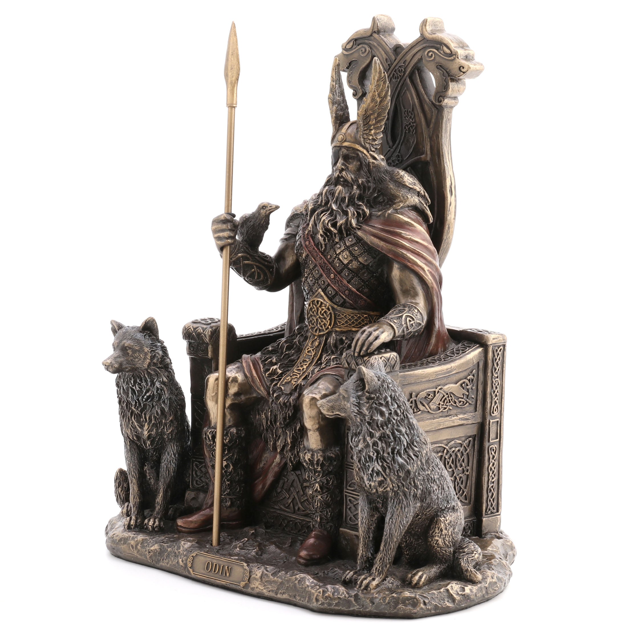Odin Sitting On Throne With Geri And Freki