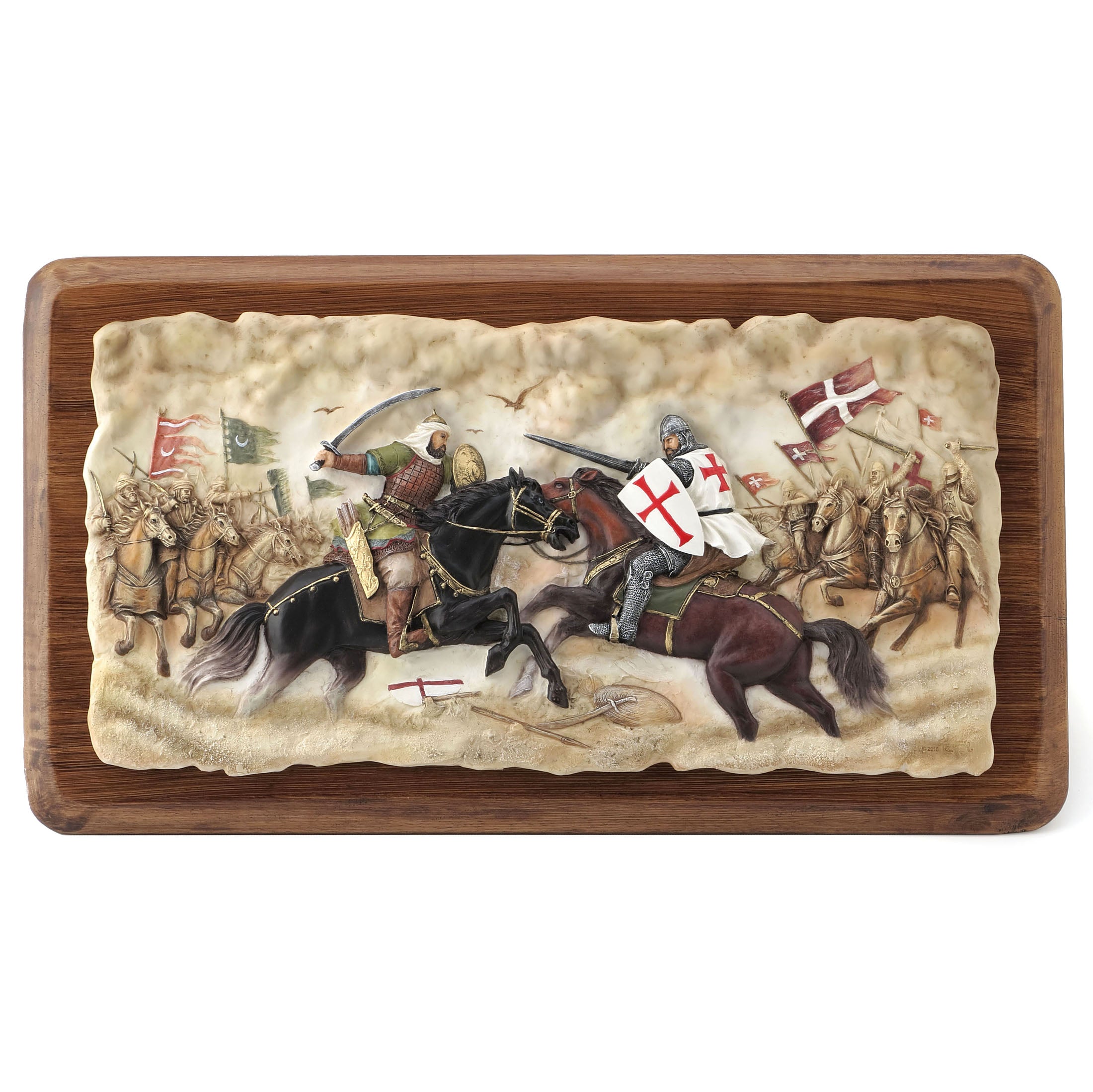 Crusader Battle Of Hattin Wooden Wall Plaque