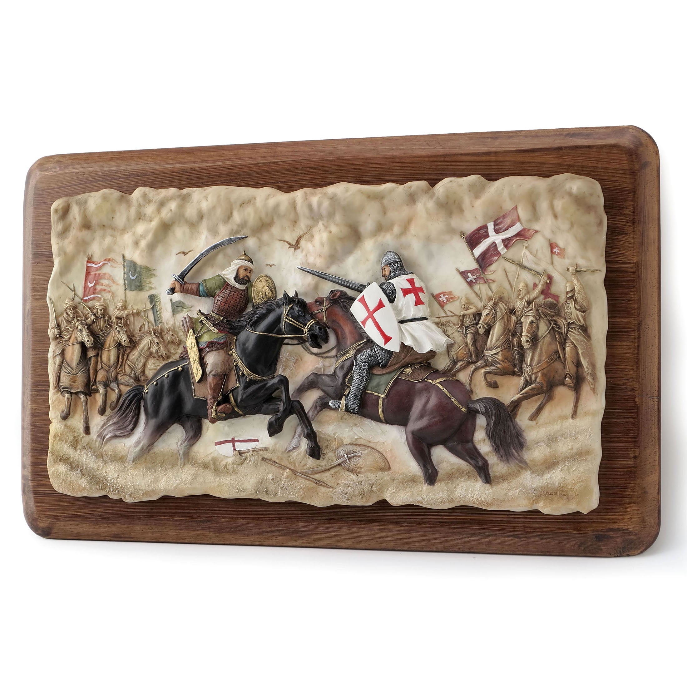 Crusader Battle Of Hattin Wooden Wall Plaque