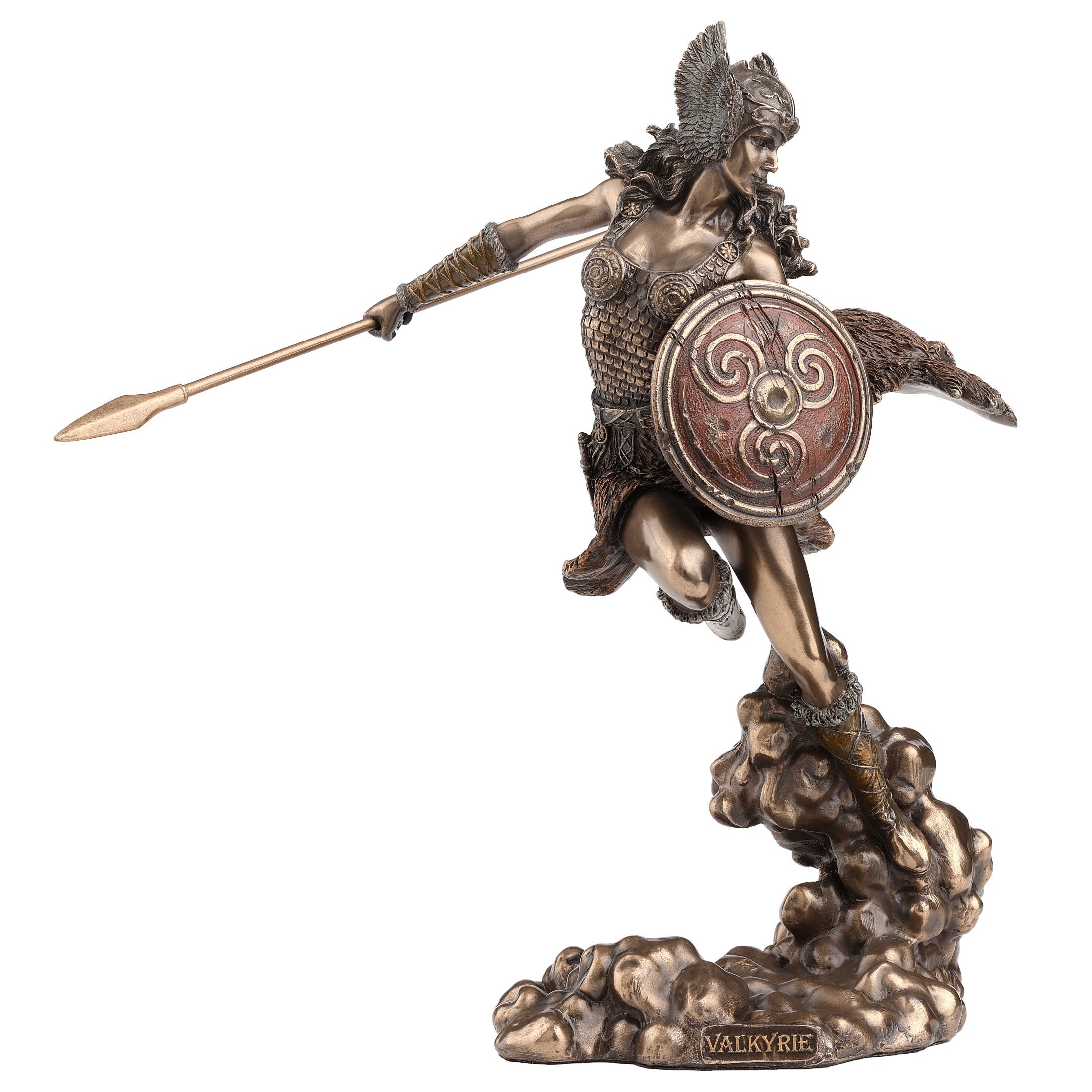 Norse Goddess Valkyrie Wielding Spear And Shield