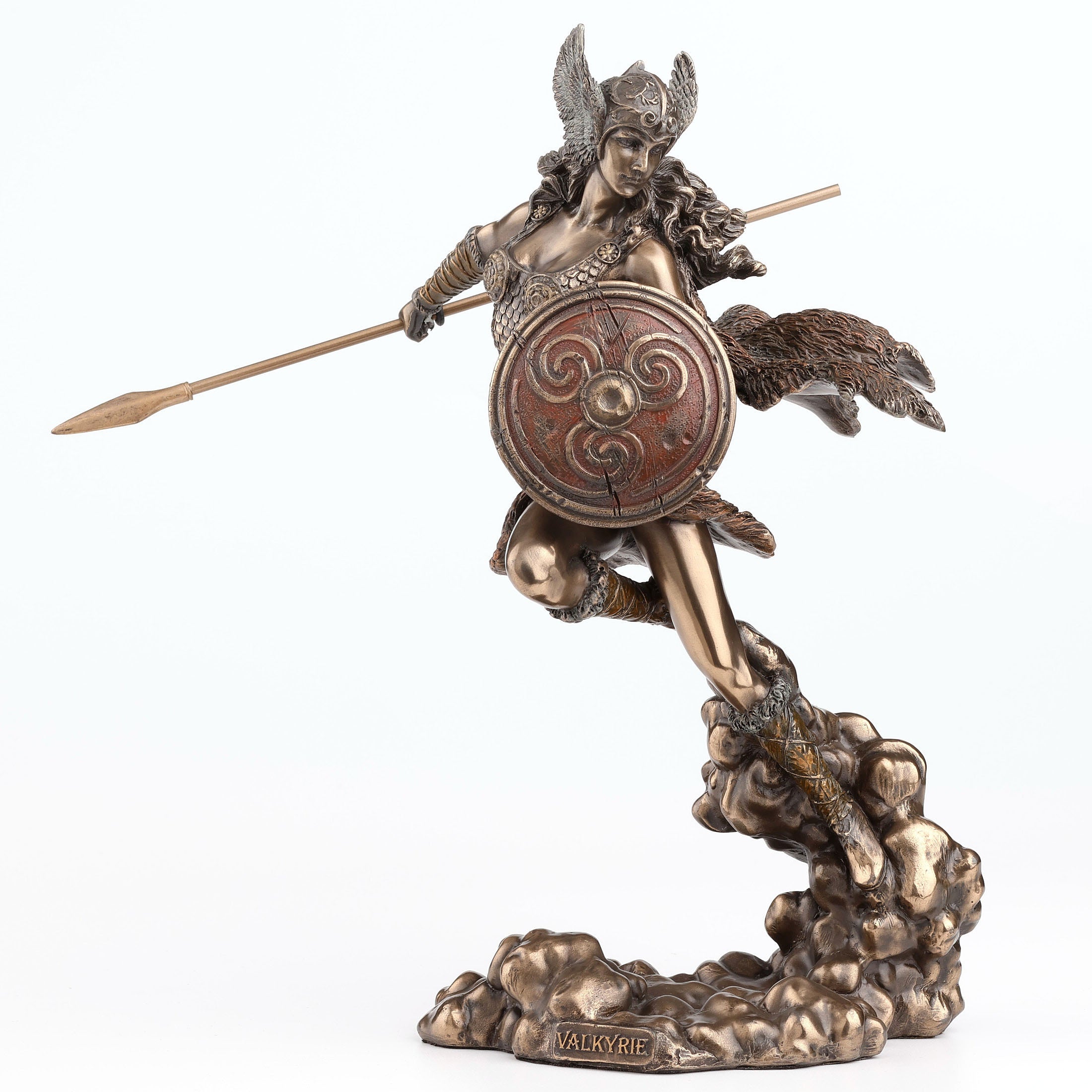 Norse Goddess Valkyrie Wielding Spear And Shield
