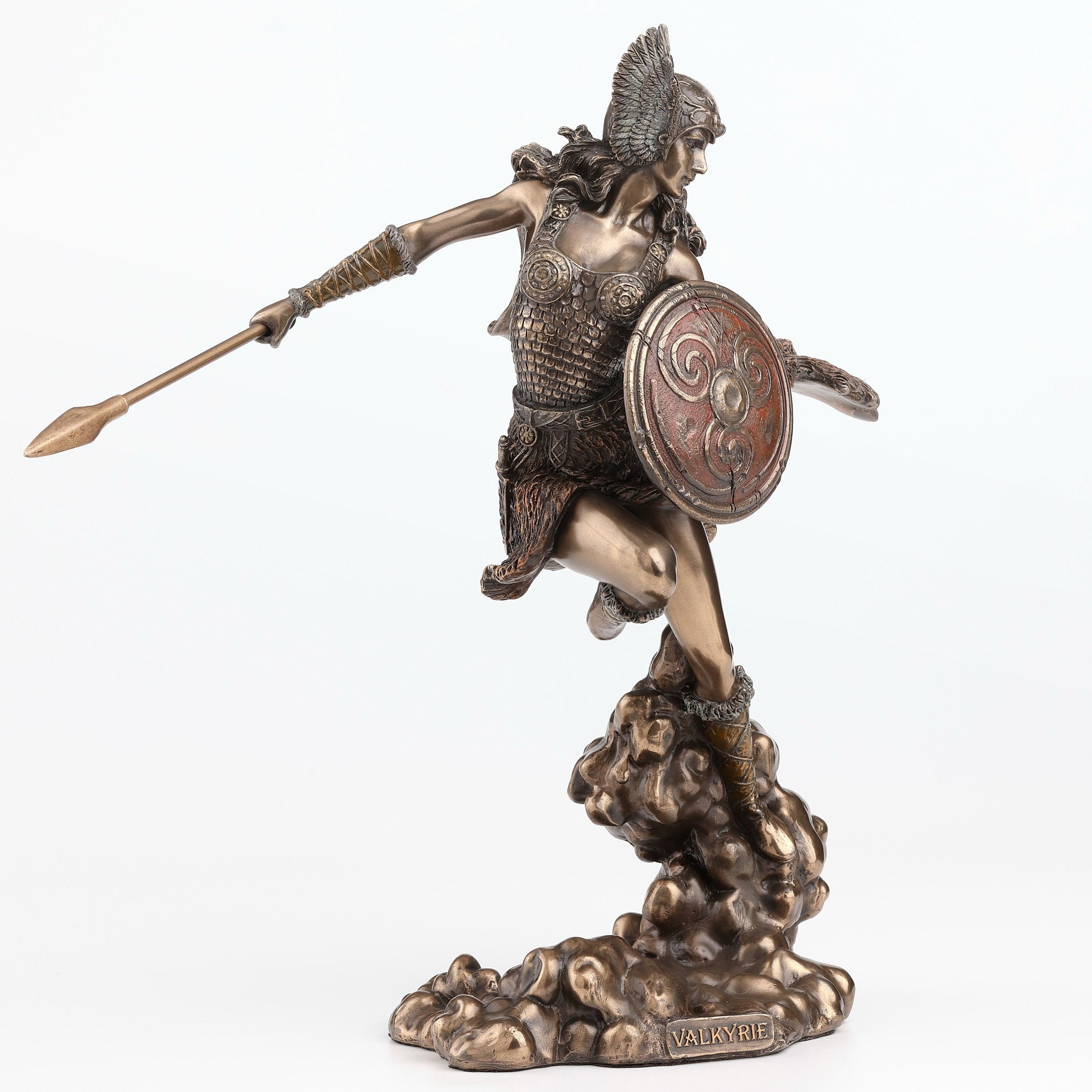 Norse Goddess Valkyrie Wielding Spear And Shield