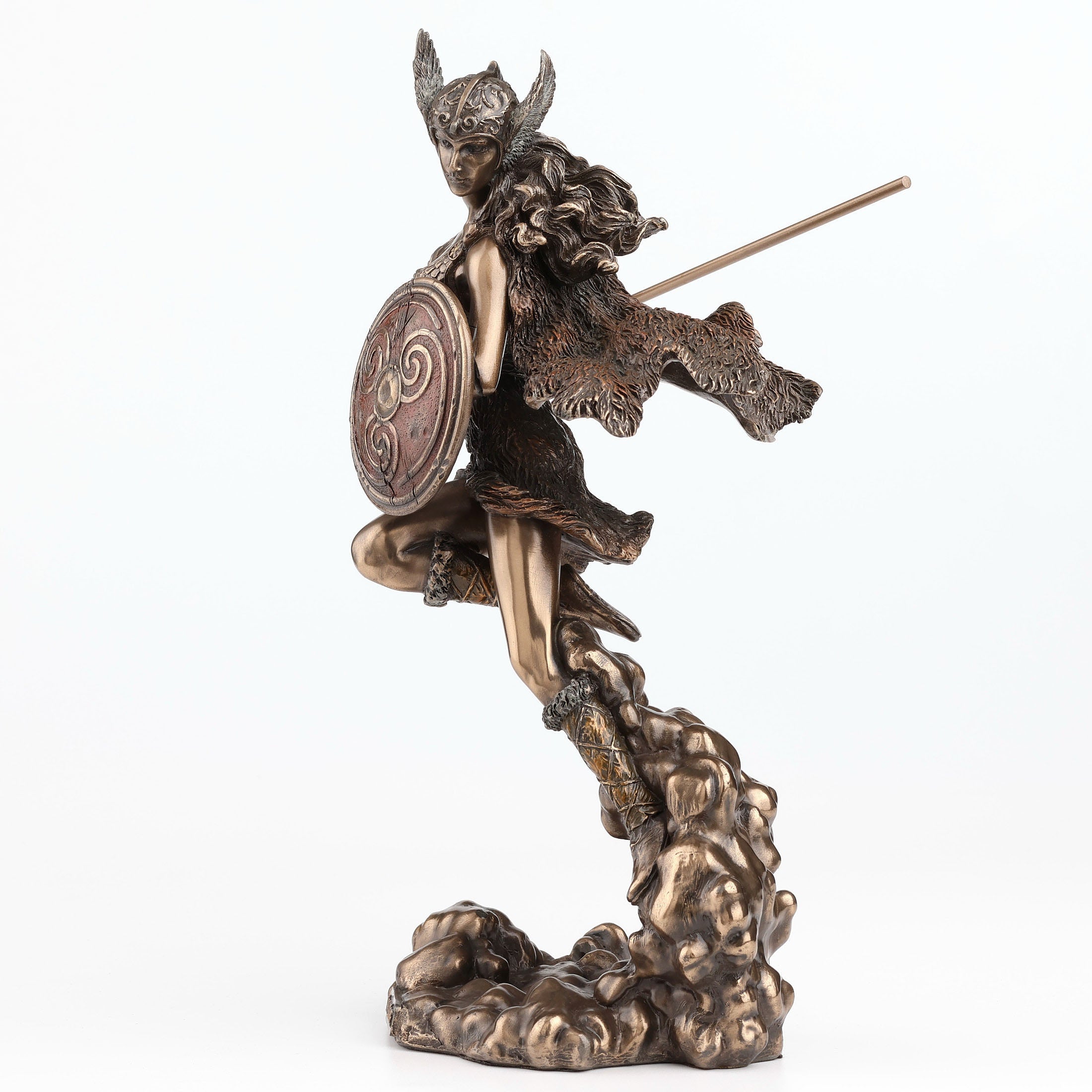 Norse Goddess Valkyrie Wielding Spear And Shield
