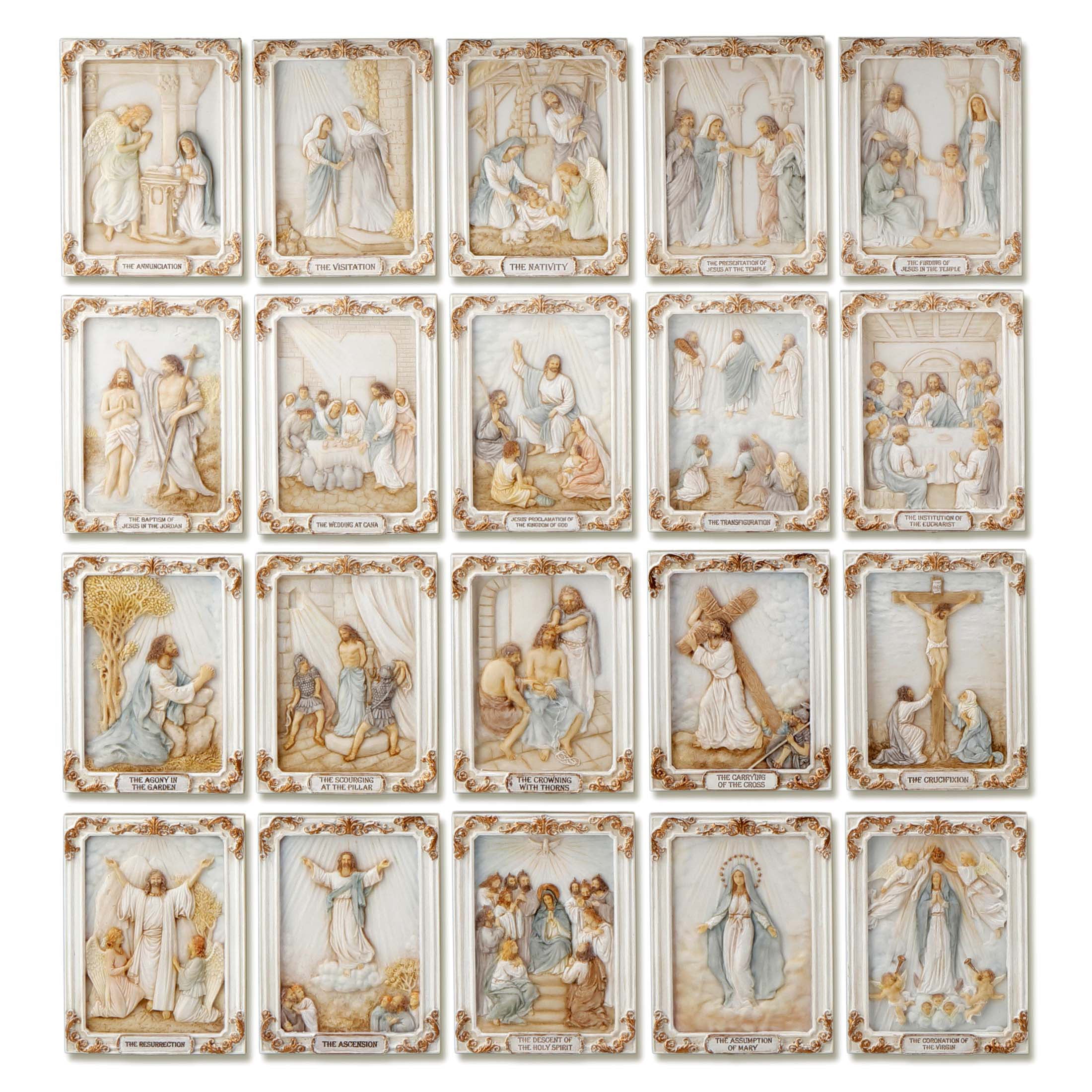 The Mysteries Of The Rosary Wall Plaque Set (20pcs)