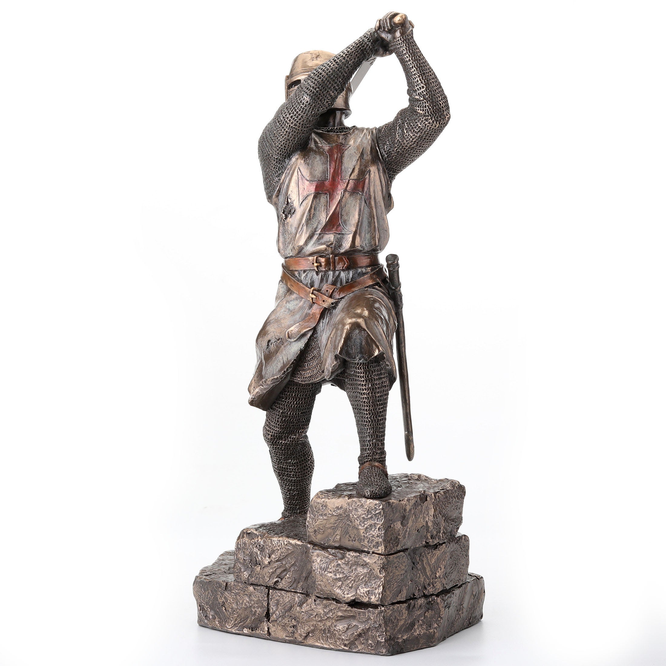 Knights Templar On Stairs Slashing With Two Handed Sword
