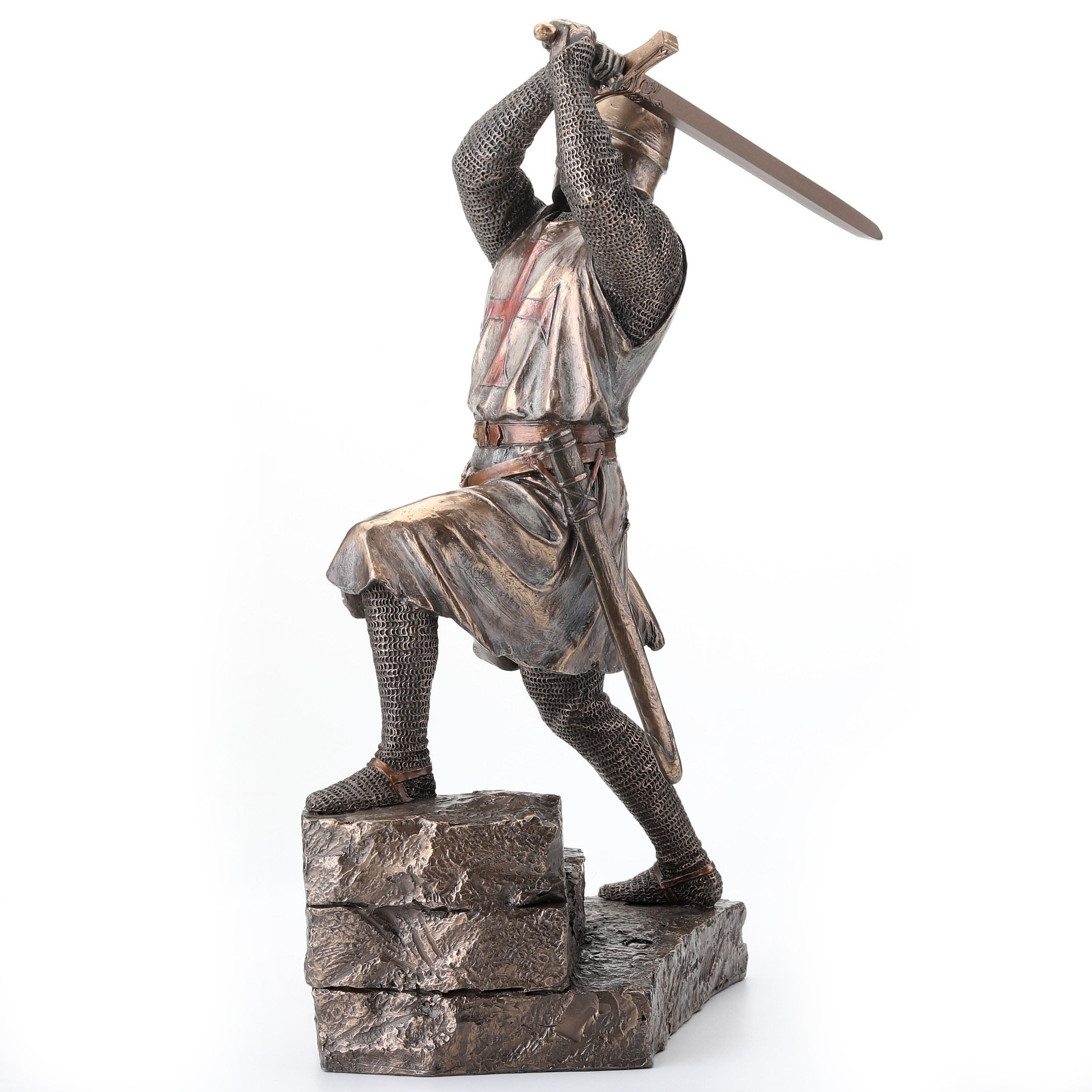 Knights Templar On Stairs Slashing With Two Handed Sword
