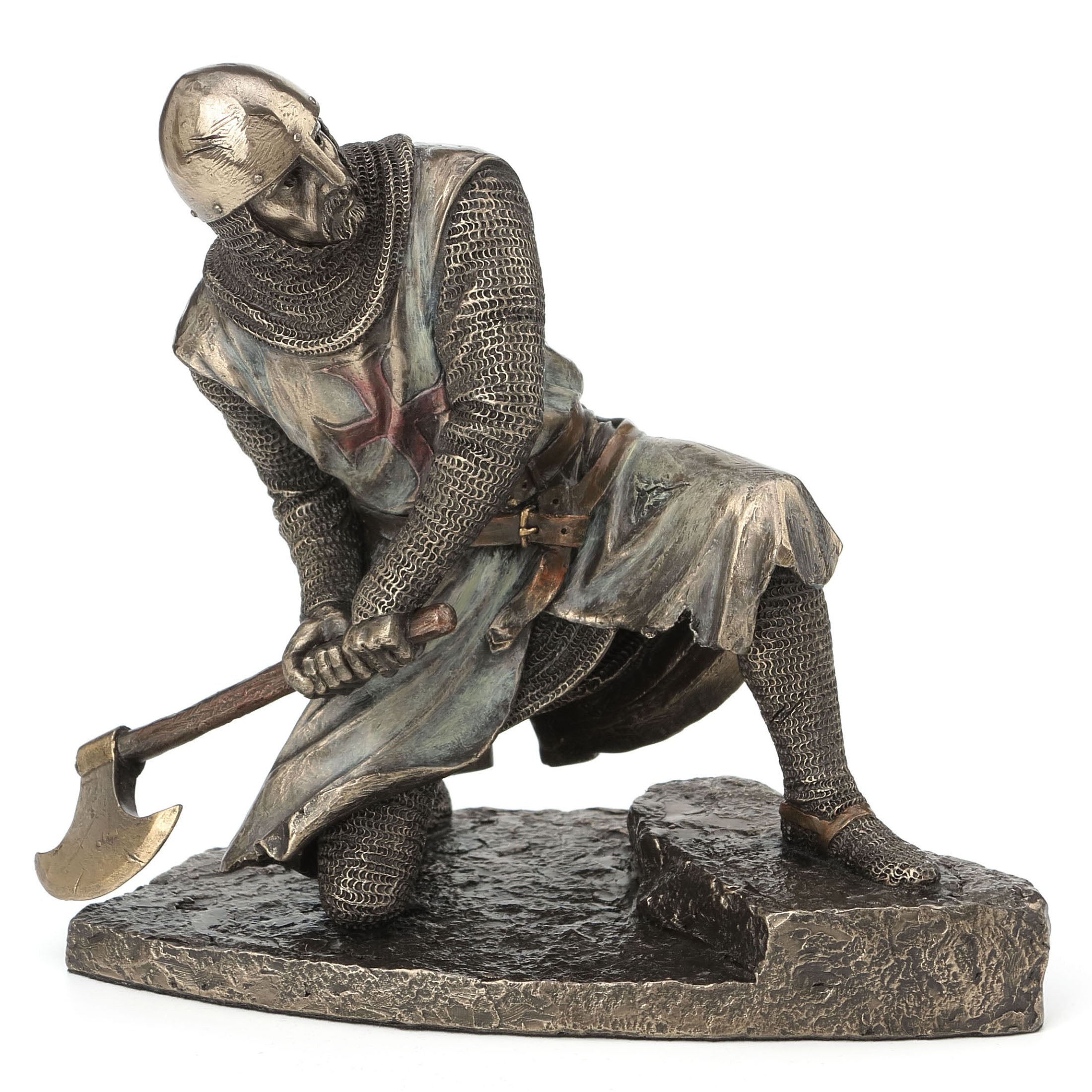 Half Kneeling Knights Templar Wielding Battle Axe