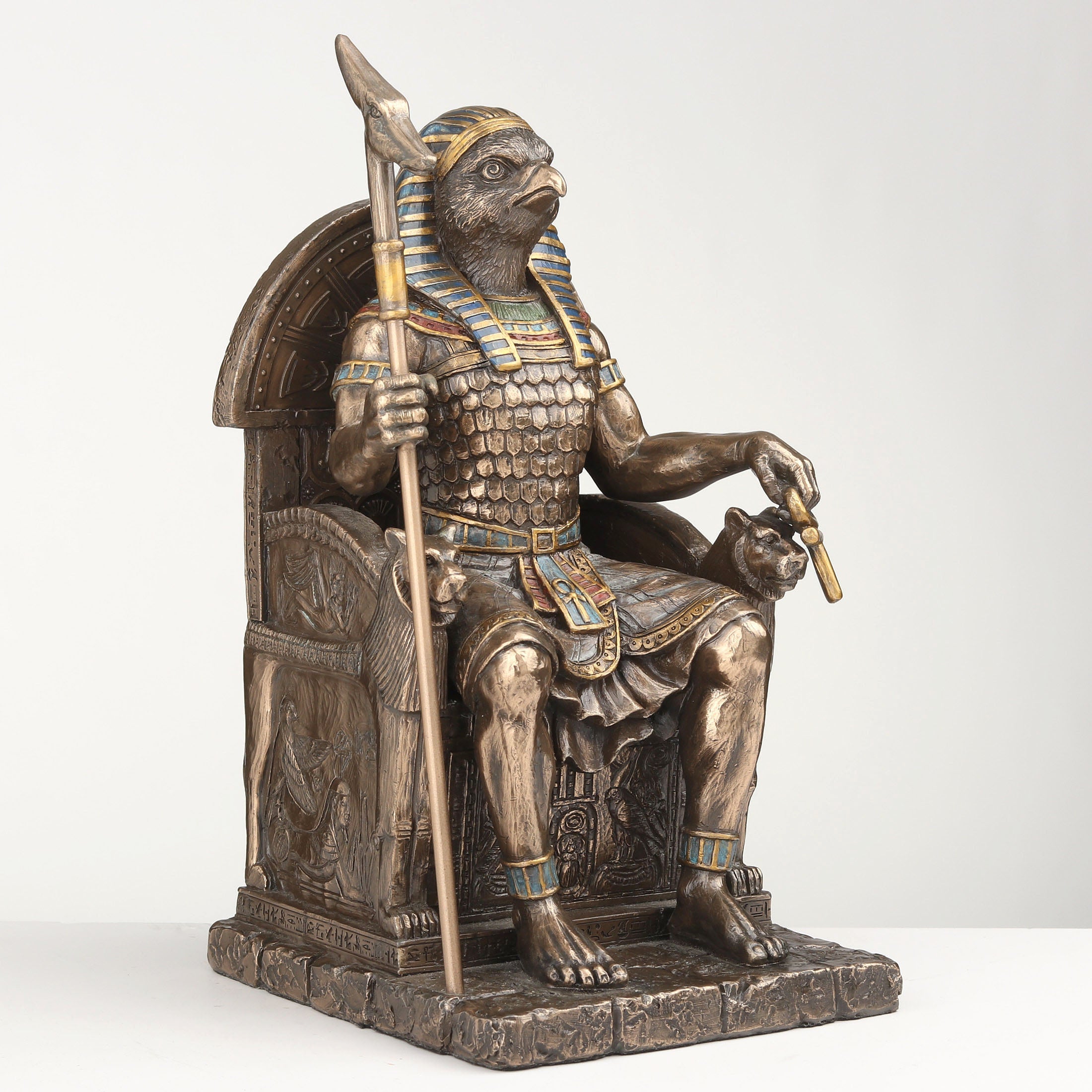 Egyptian Sky God Horus Sitting On Throne