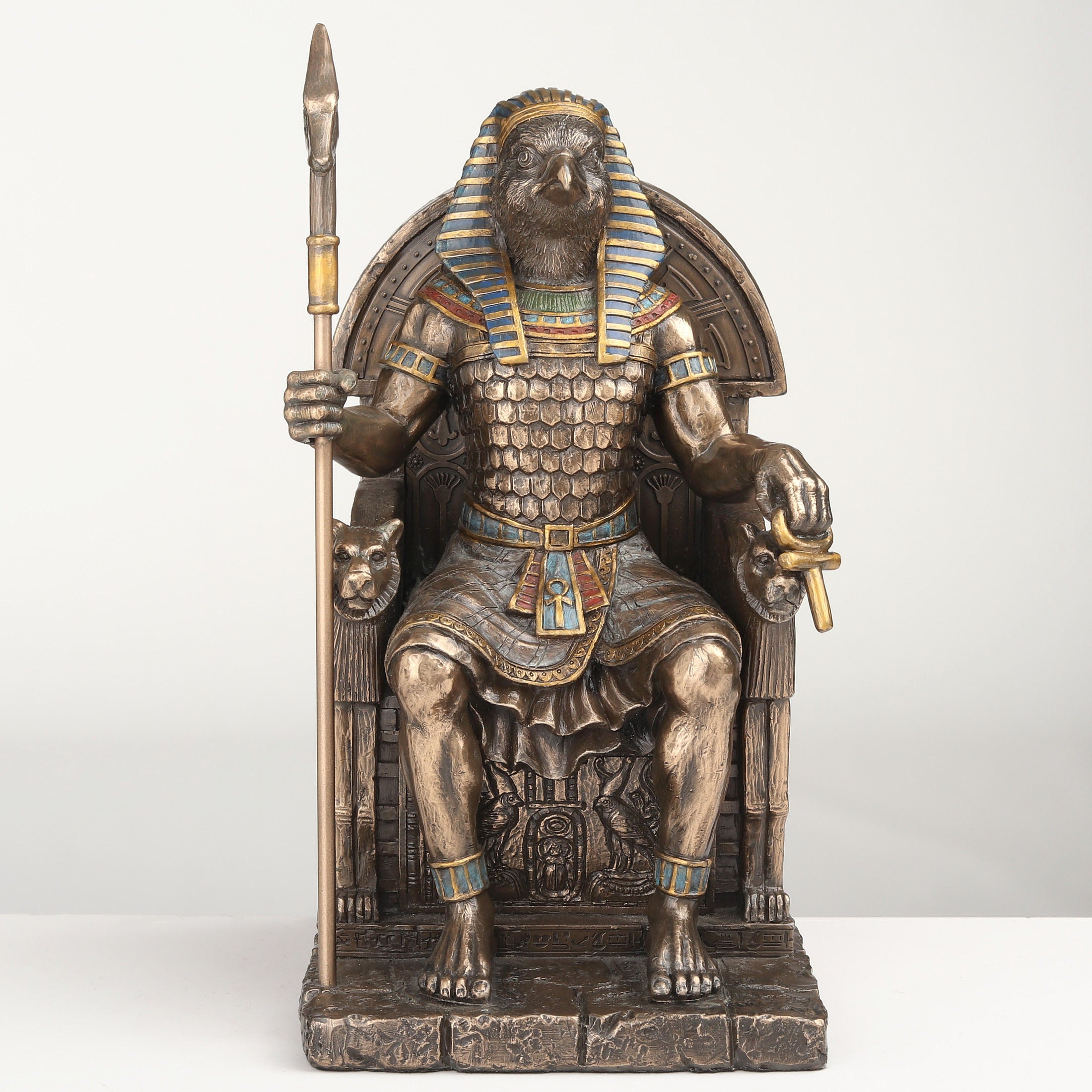 Egyptian Sky God Horus Sitting On Throne