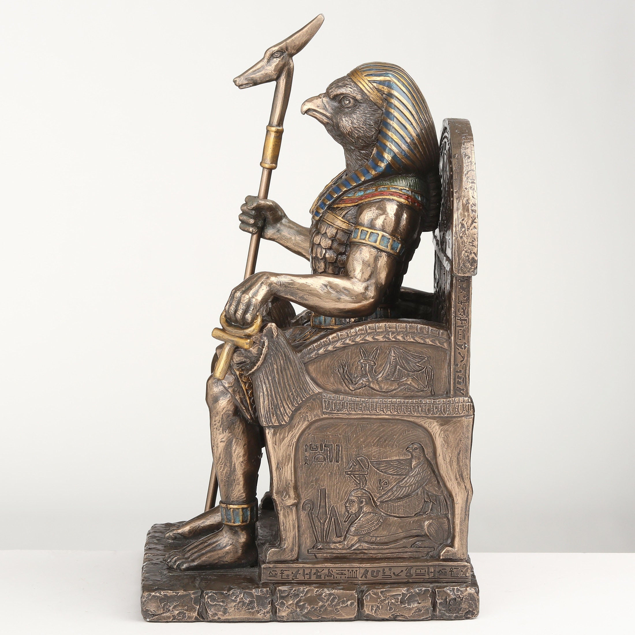 Egyptian Sky God Horus Sitting On Throne