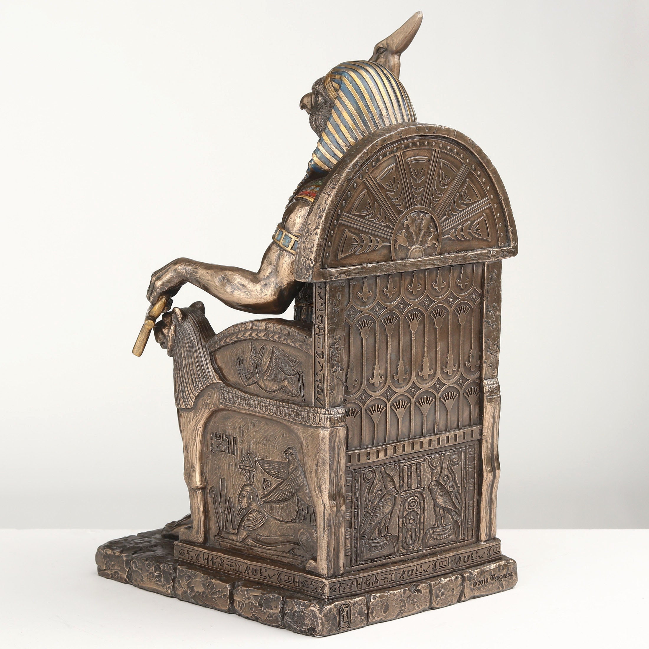 Egyptian Sky God Horus Sitting On Throne