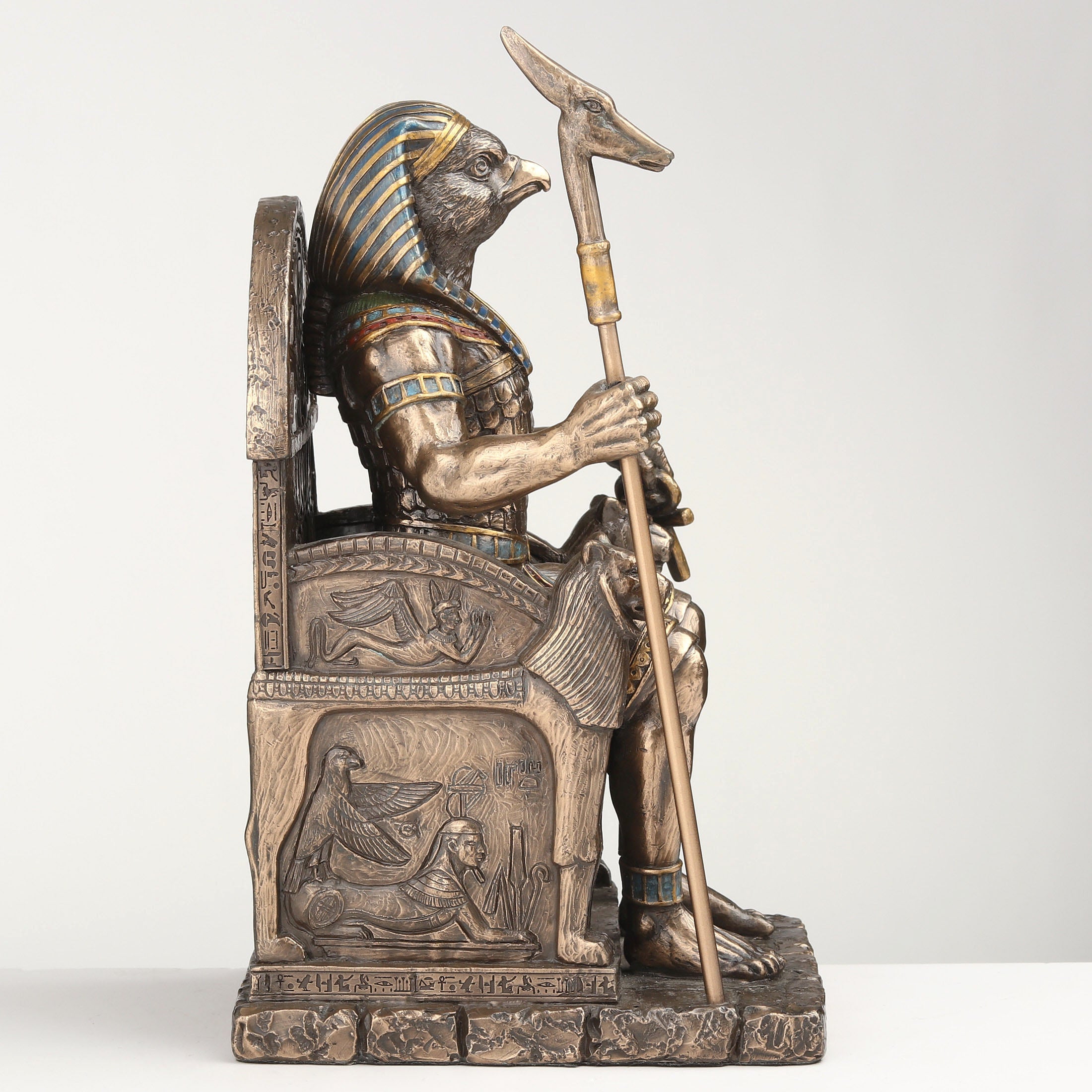 Egyptian Sky God Horus Sitting On Throne
