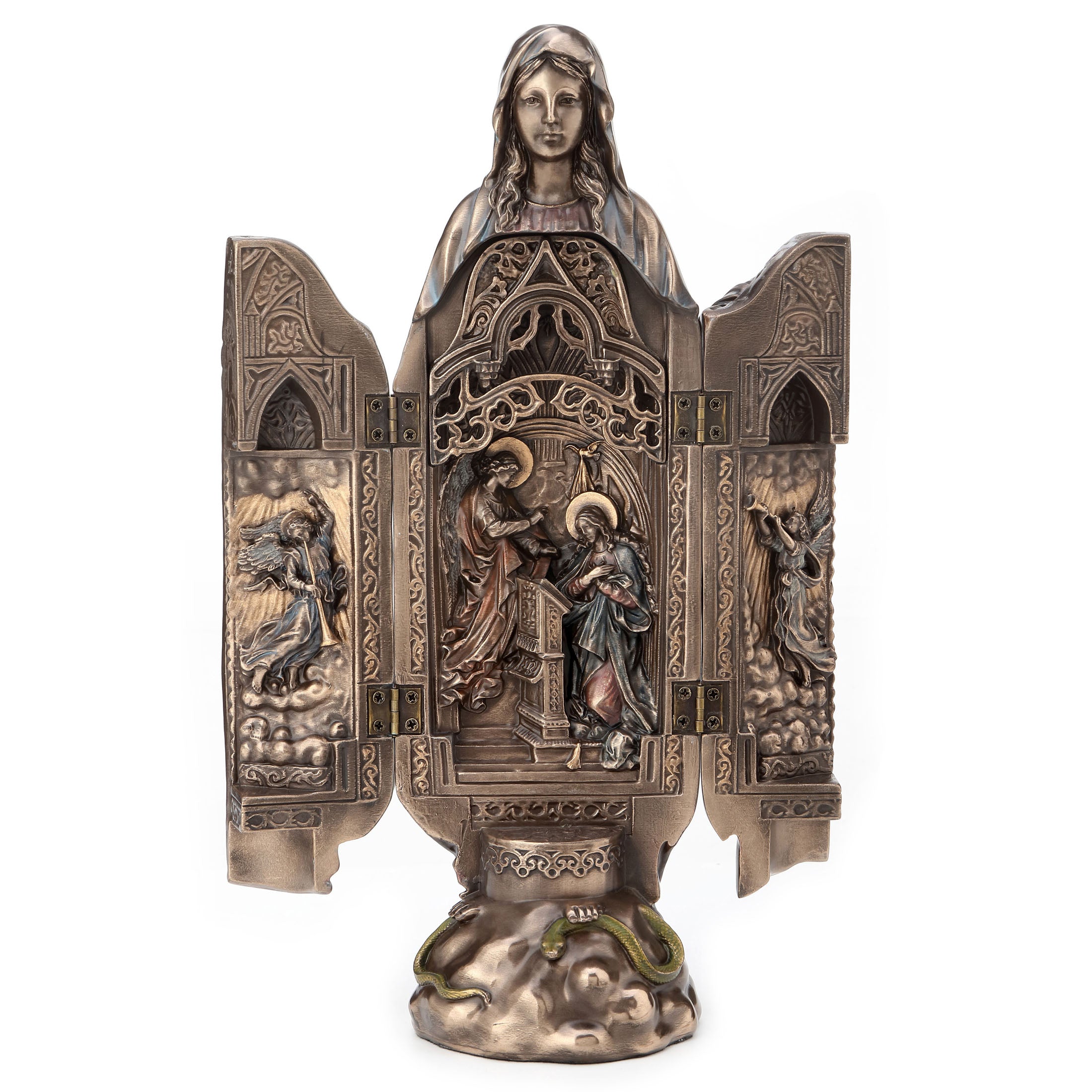 Lady Of Grace Polyptych Sculpture Of Annunciation