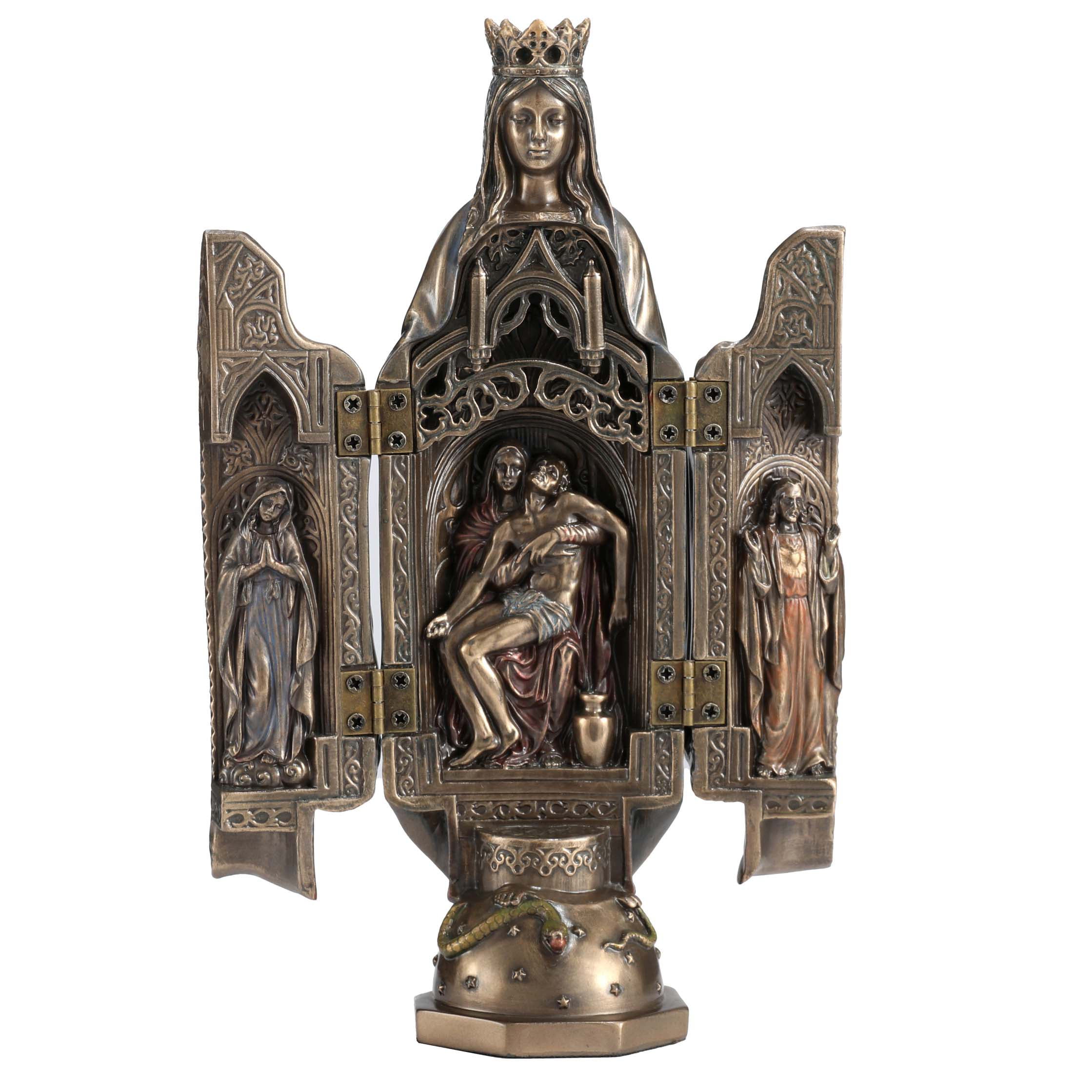 Lady Of Grace With Polyptych Sculpture Of Pieta
