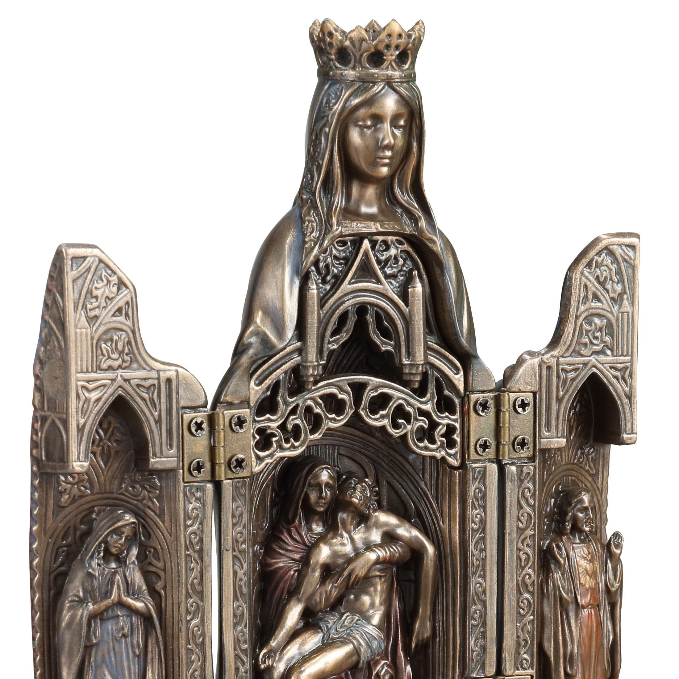 Lady Of Grace With Polyptych Sculpture Of Pieta