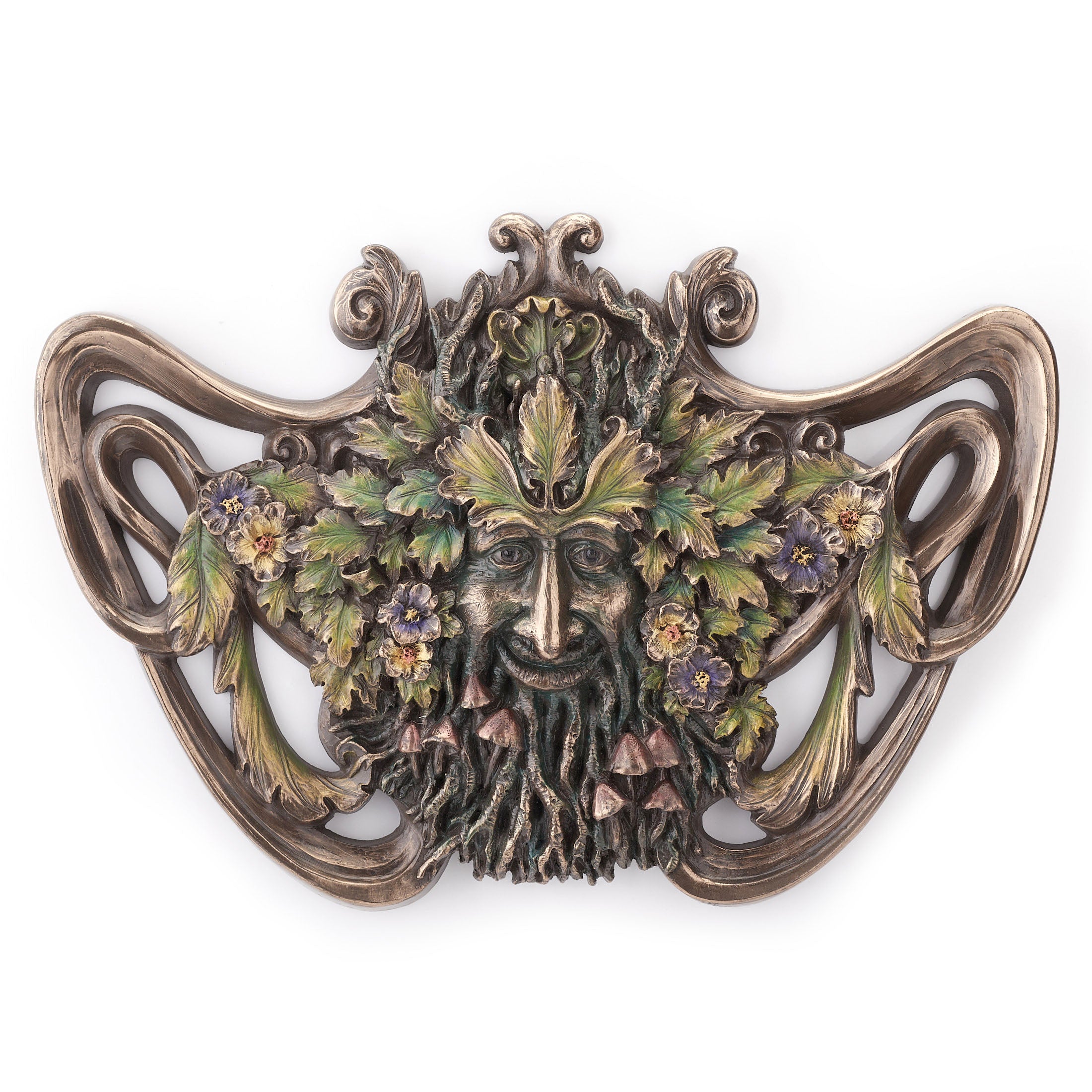 Green Man Spring Mushroom Wall Plaque