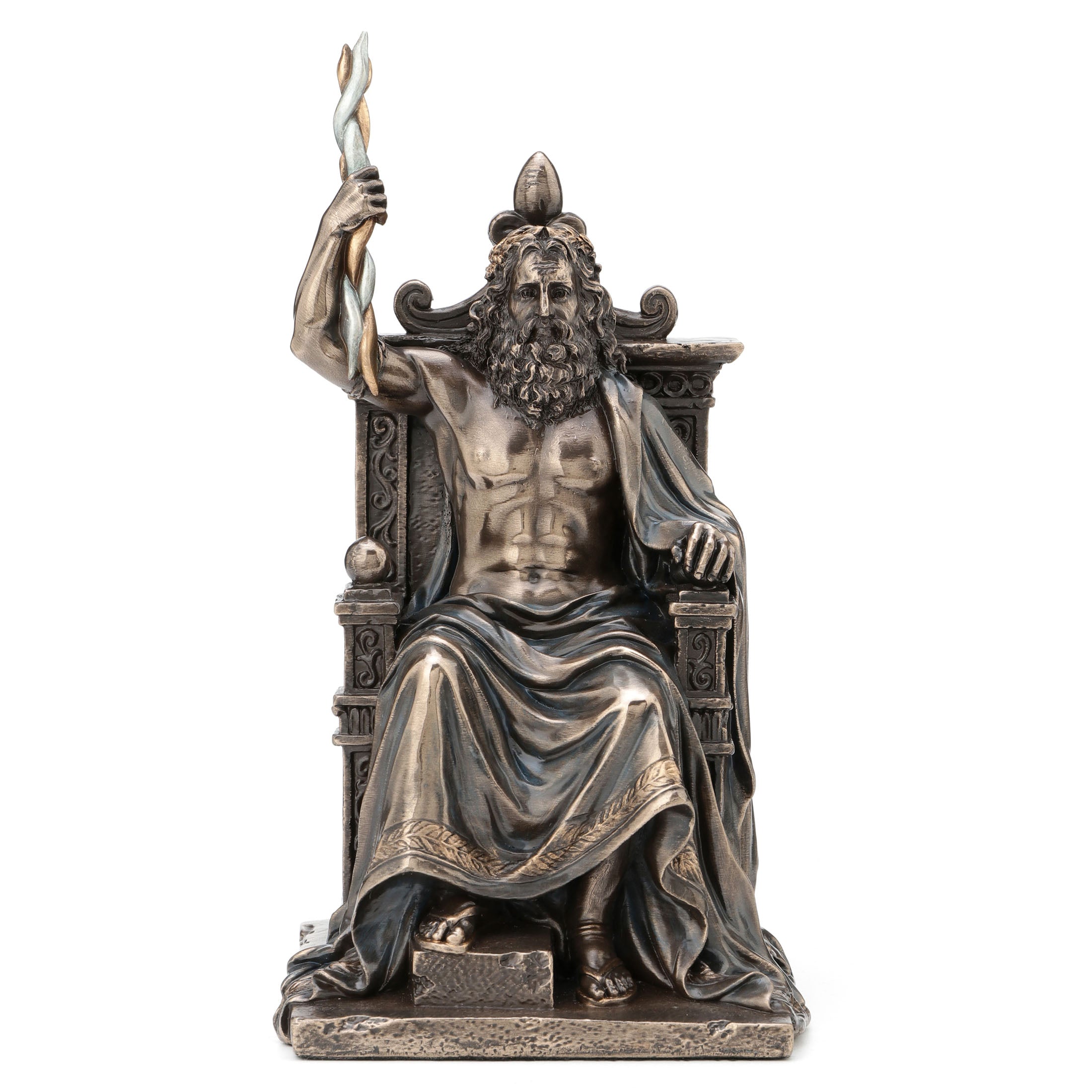 Zeus Holding Thunderbolt Sitting On Throne