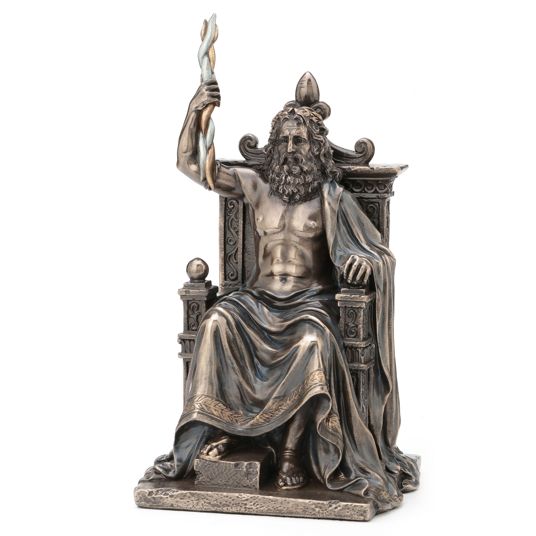 Zeus Holding Thunderbolt Sitting On Throne
