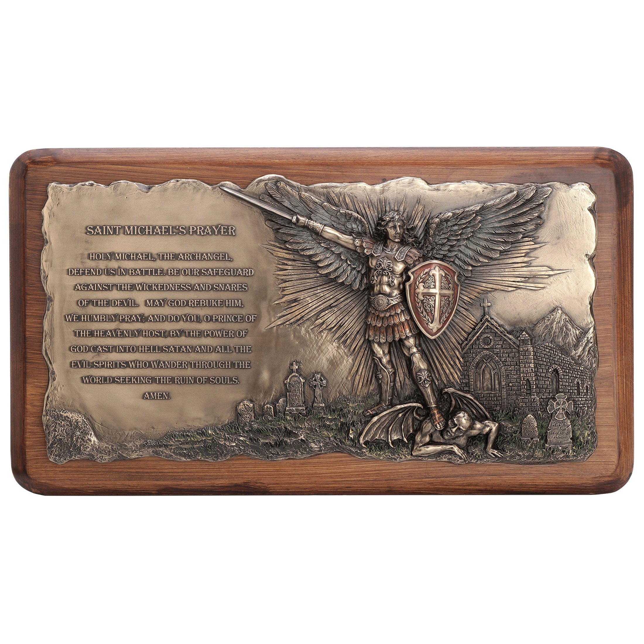 Saint Michael Prayer Wooden Wall Plaque