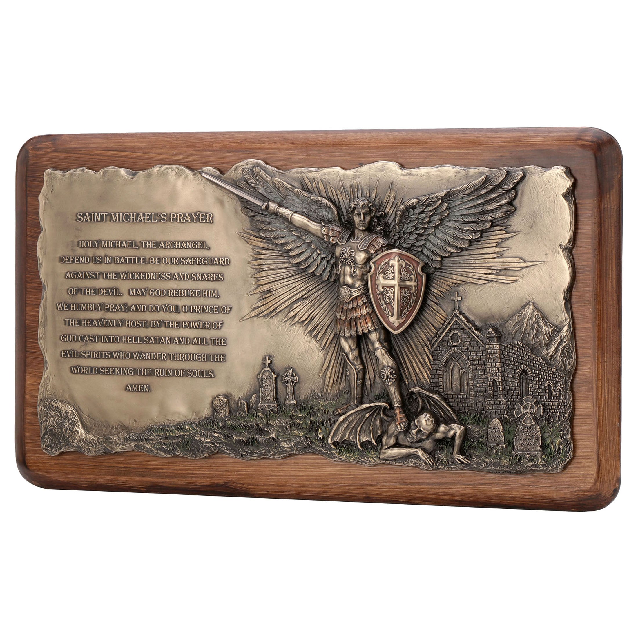 Saint Michael Prayer Wooden Wall Plaque