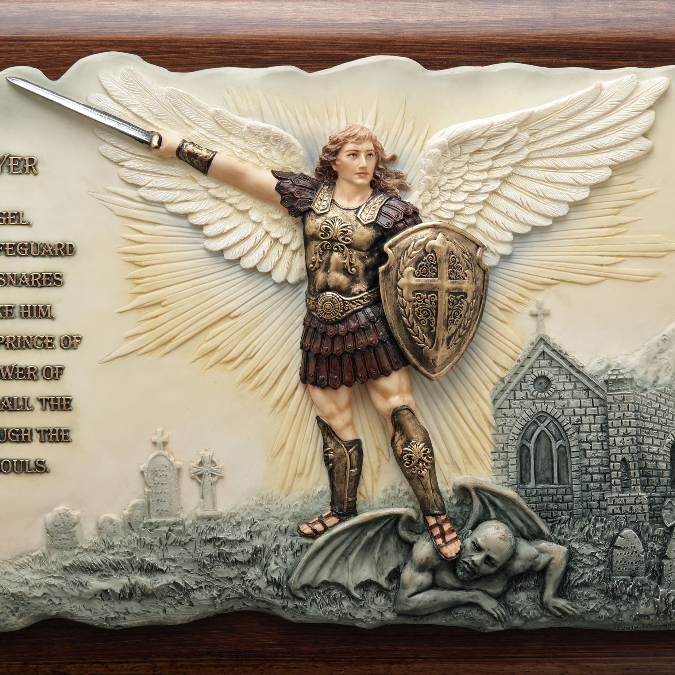 Saint Michael Prayer Wooden Wall Plaque