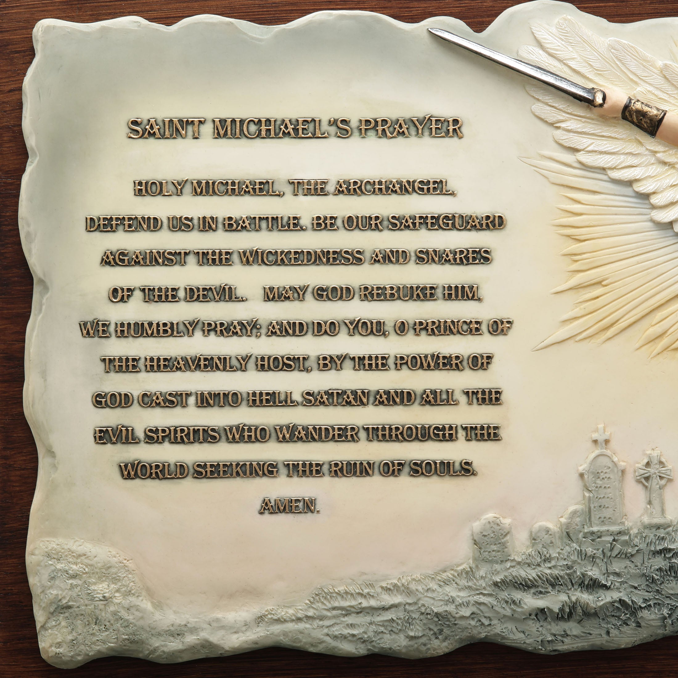 Saint Michael Prayer Wooden Wall Plaque