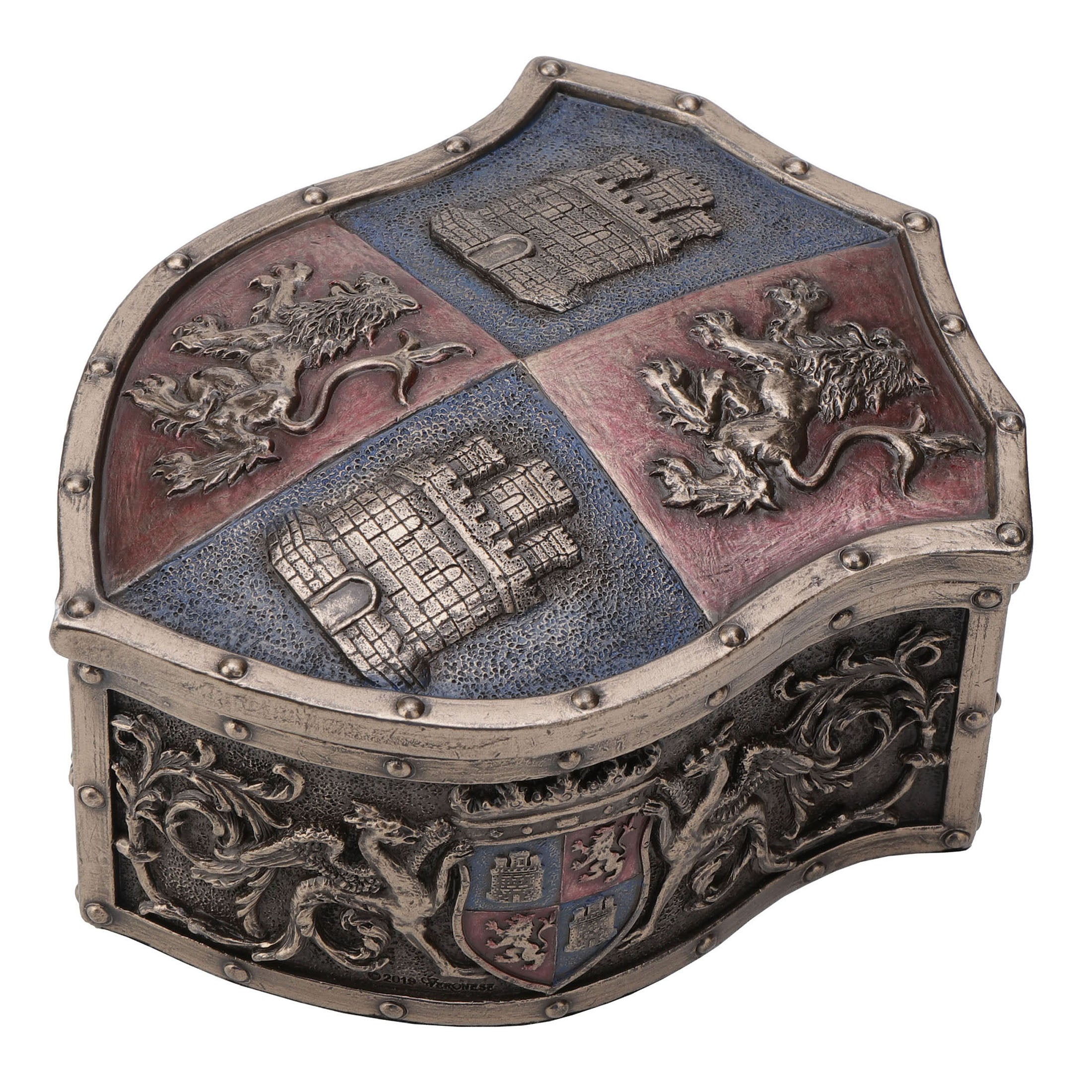 Lion Castle Crest Shaped Trinket Box