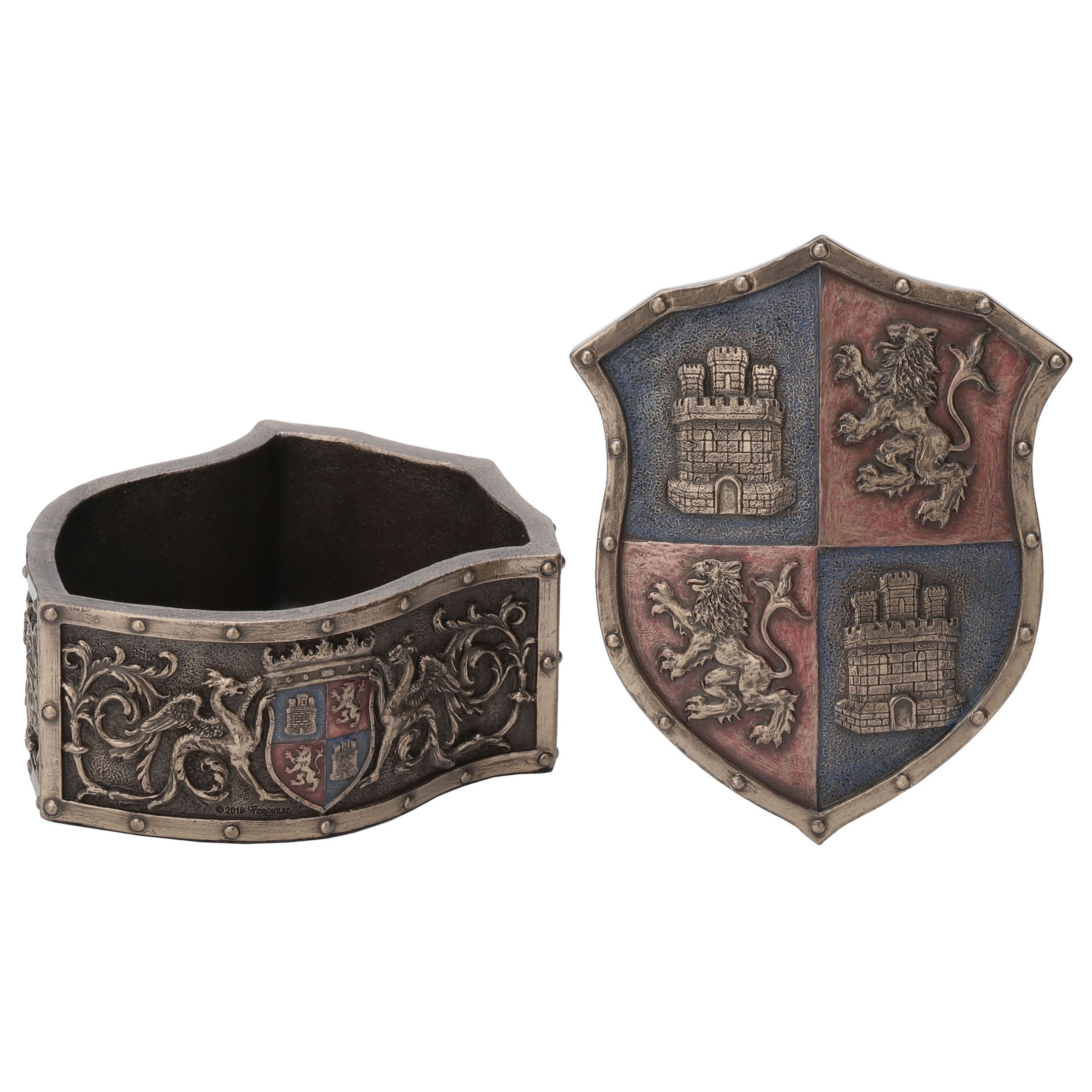 Lion Castle Crest Shaped Trinket Box