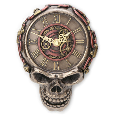 Steampunk Flat Skull Wall Clock