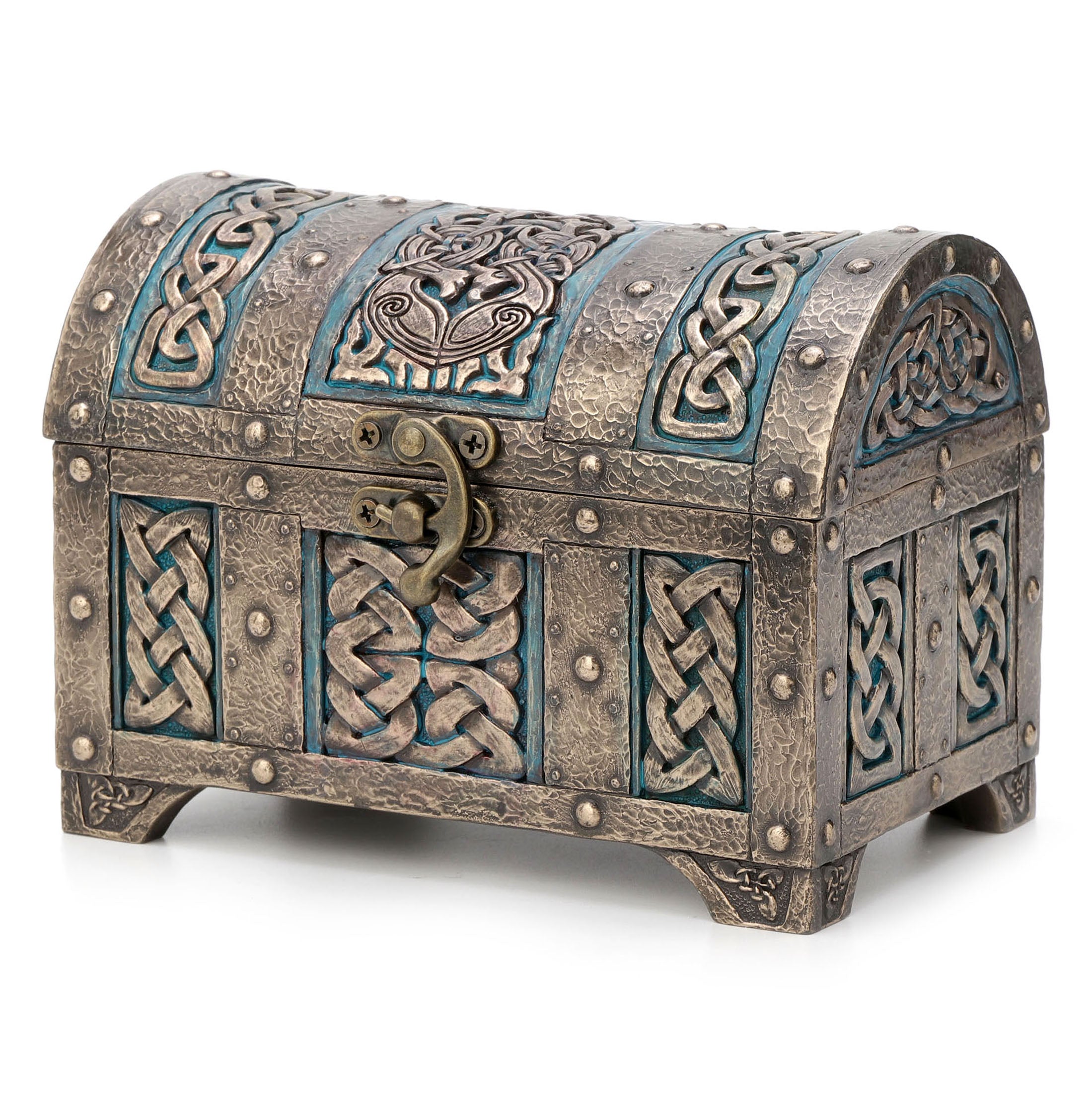 Celtic Knot Treasure Chest With Hinge And Lock