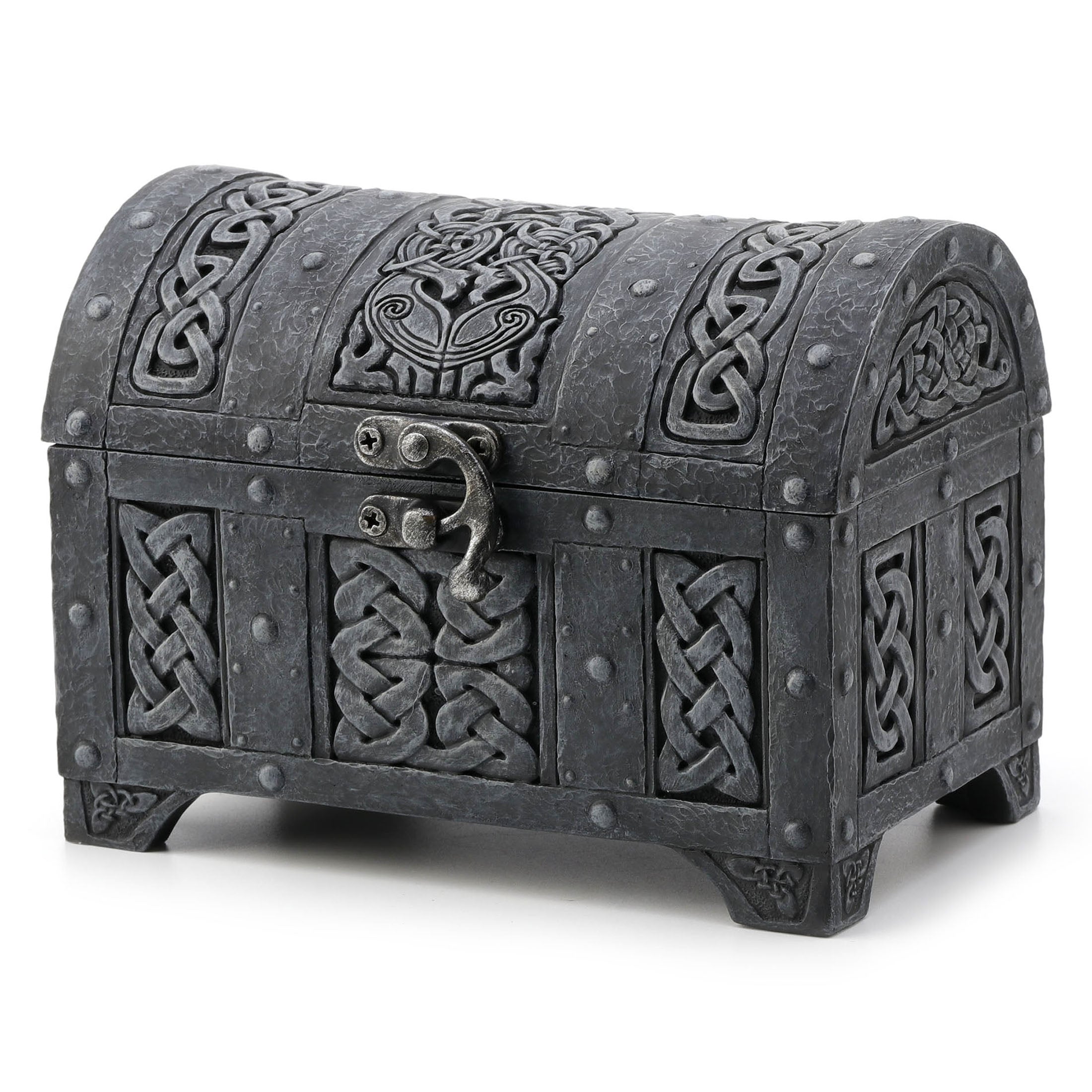 Celtic Knot Treasure Chest With Hinge And Lock
