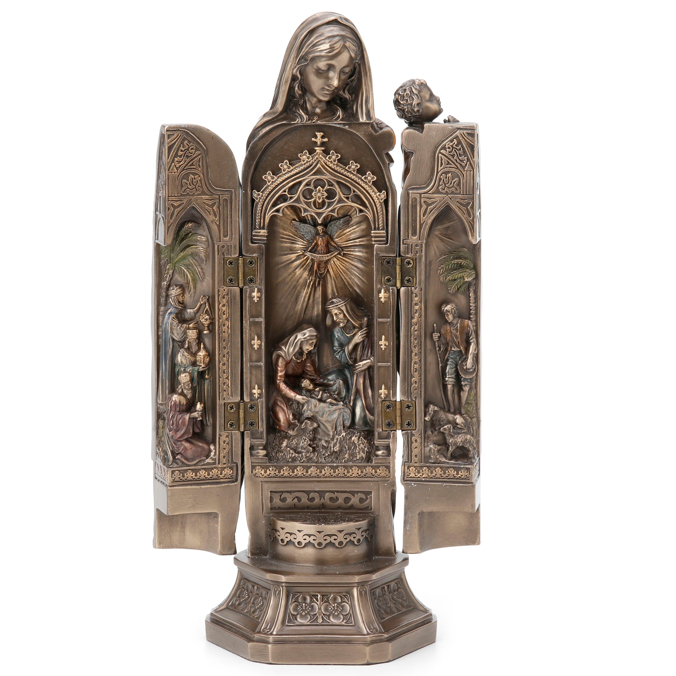 Lady Of Grace Polyptych Sculpture Of Nativity