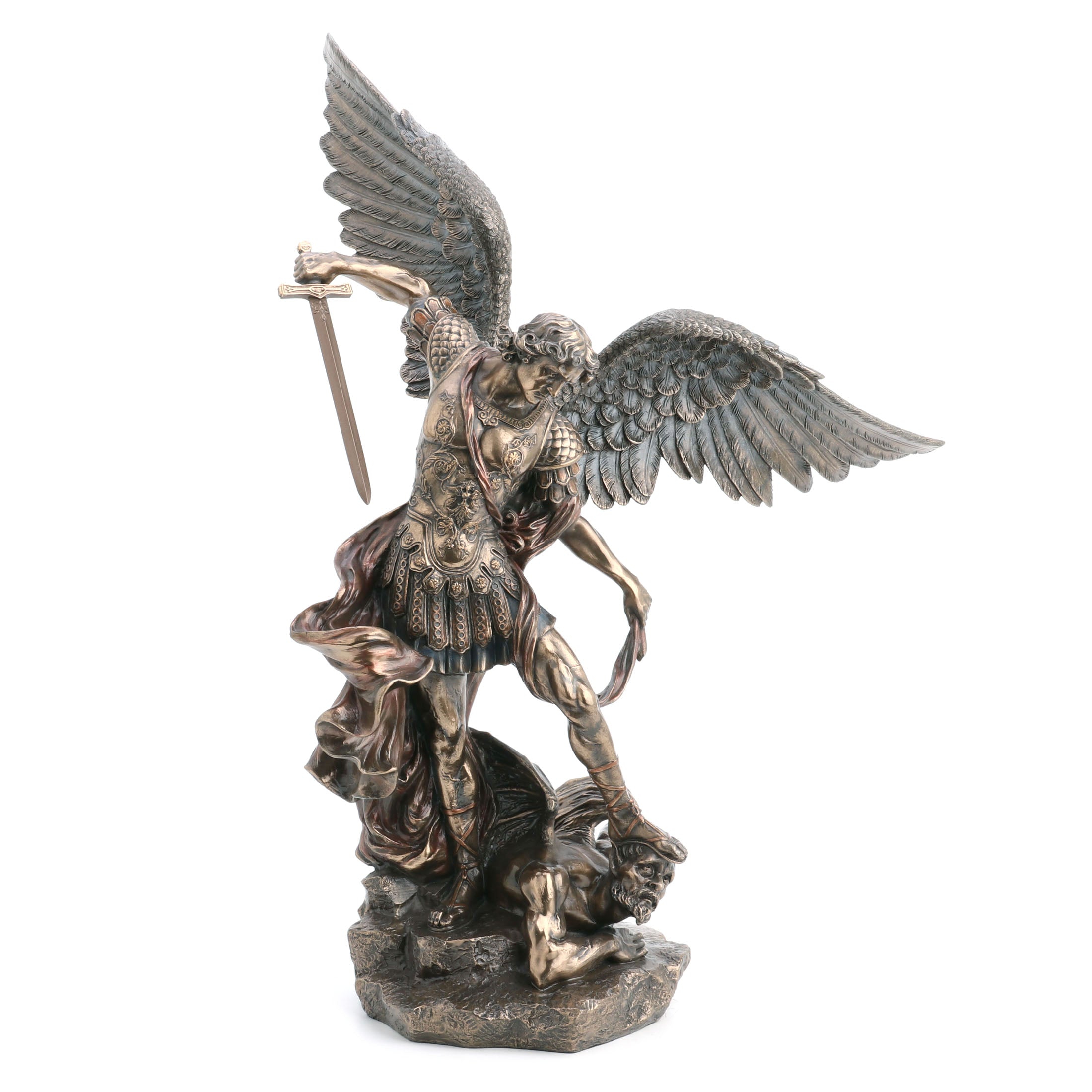 Saint Michael Standing Over Demon With Sword