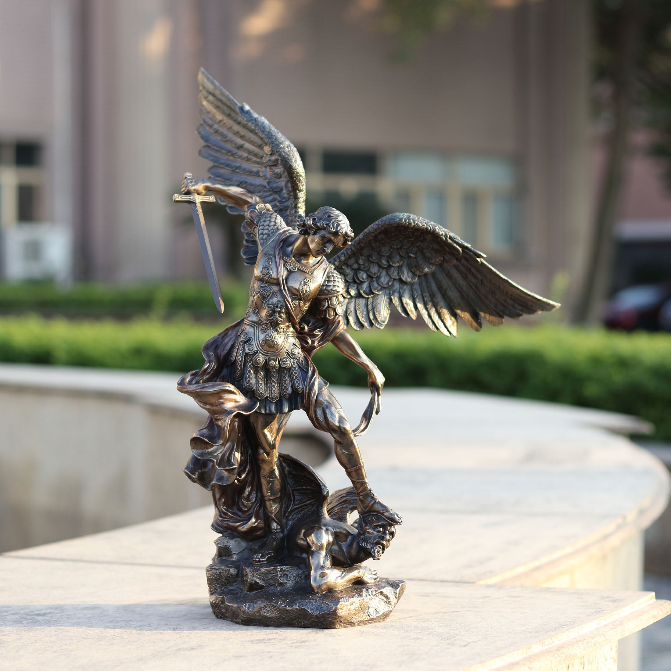 Saint Michael Standing Over Demon With Sword