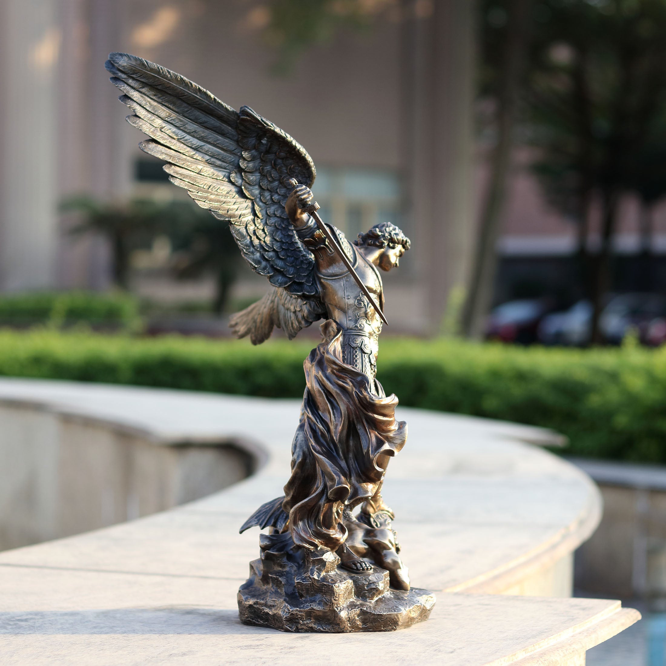 Saint Michael Standing Over Demon With Sword