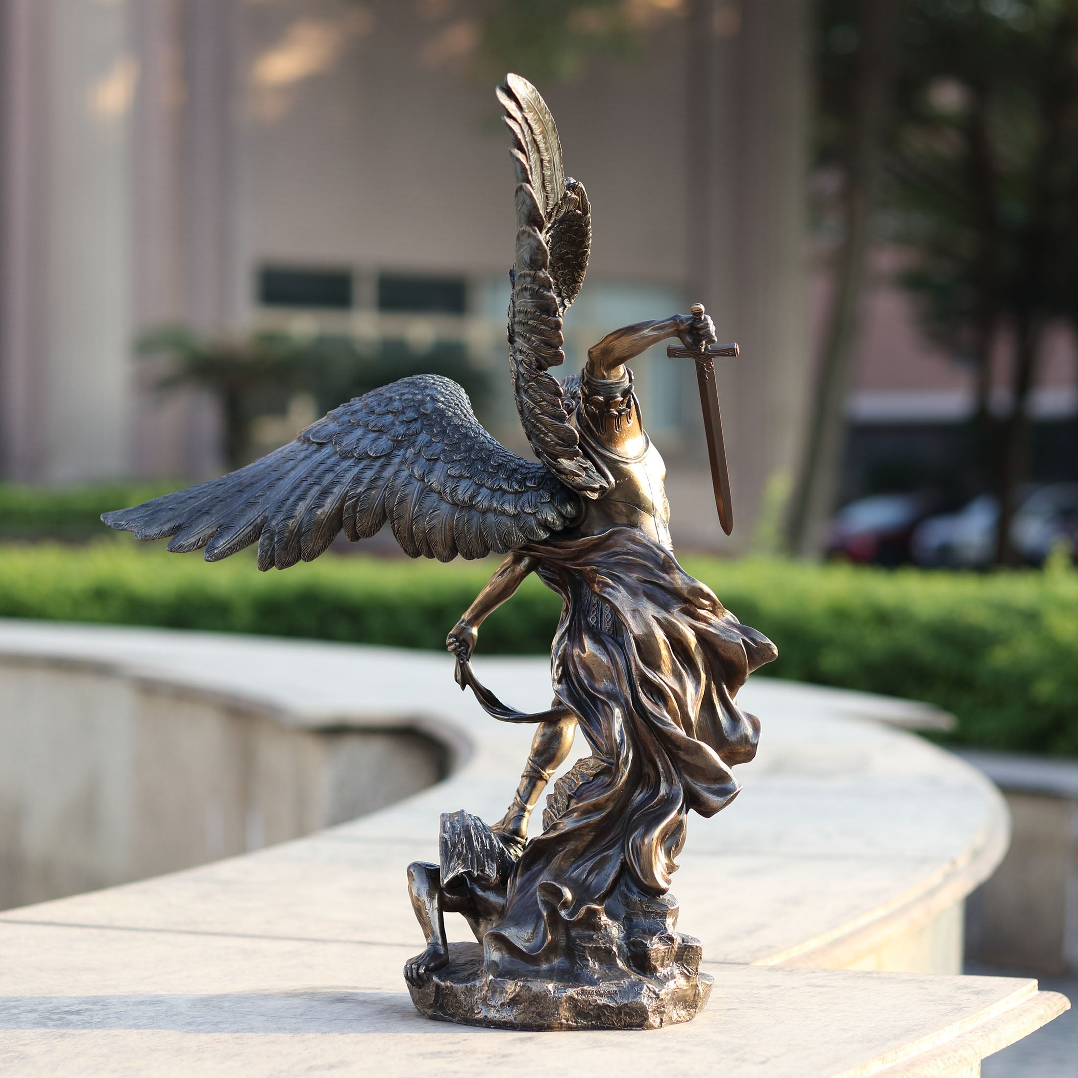 Saint Michael Standing Over Demon With Sword