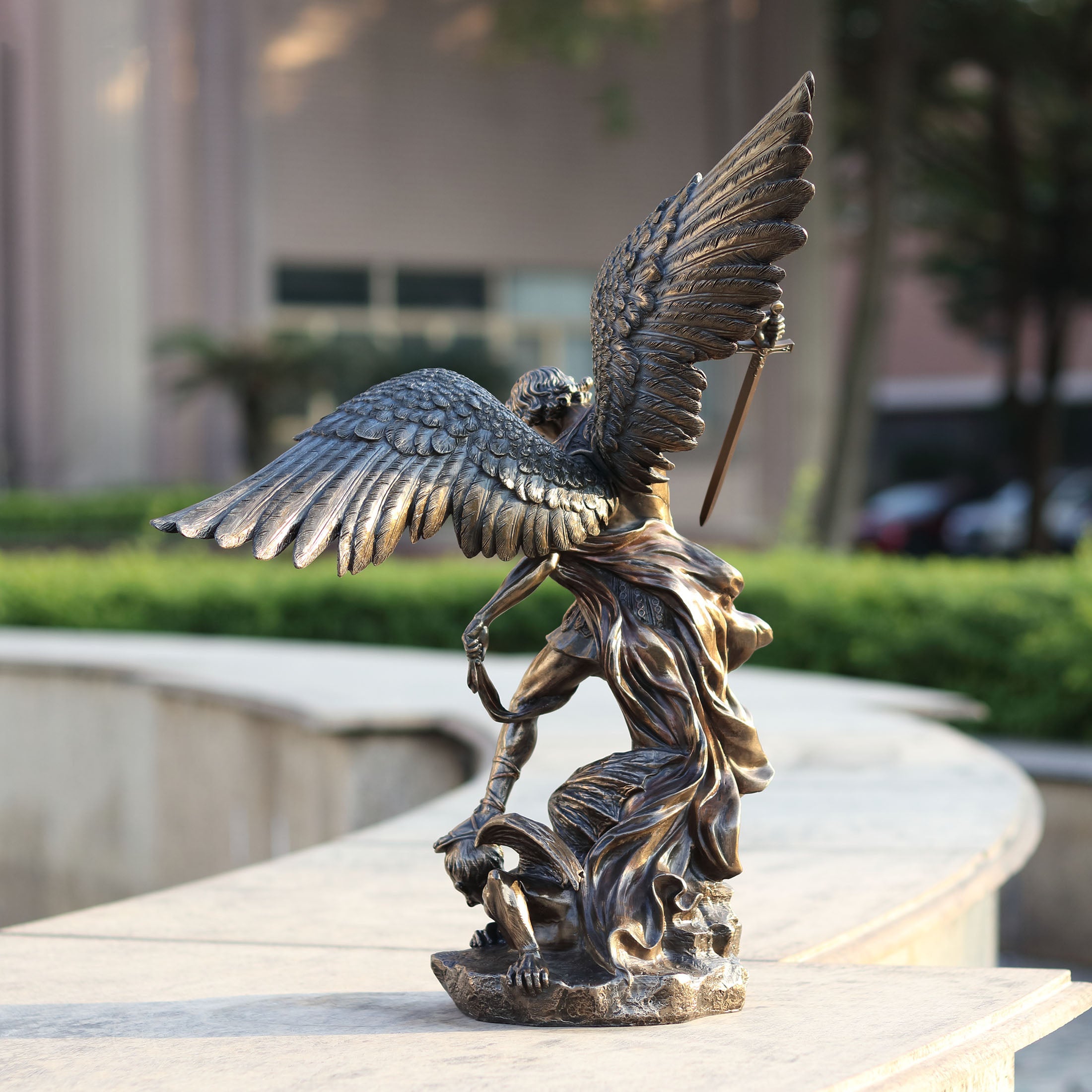 Saint Michael Standing Over Demon With Sword
