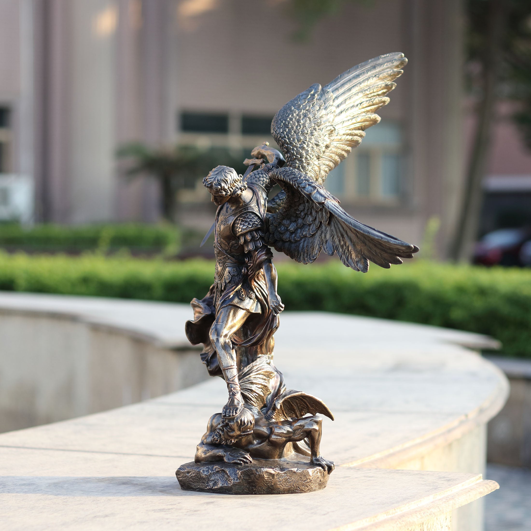 Saint Michael Standing Over Demon With Sword