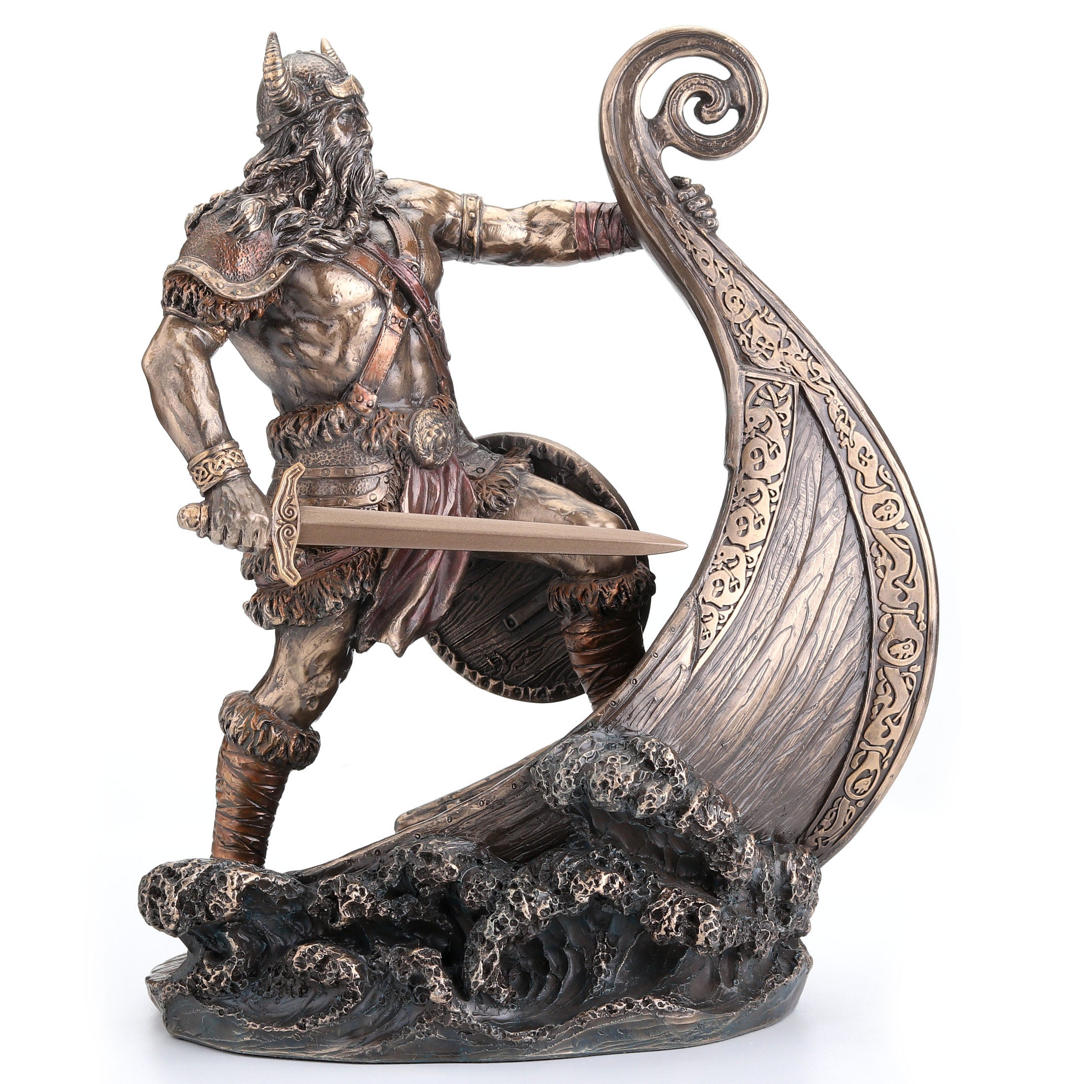 Viking Warrior Standing On Prow