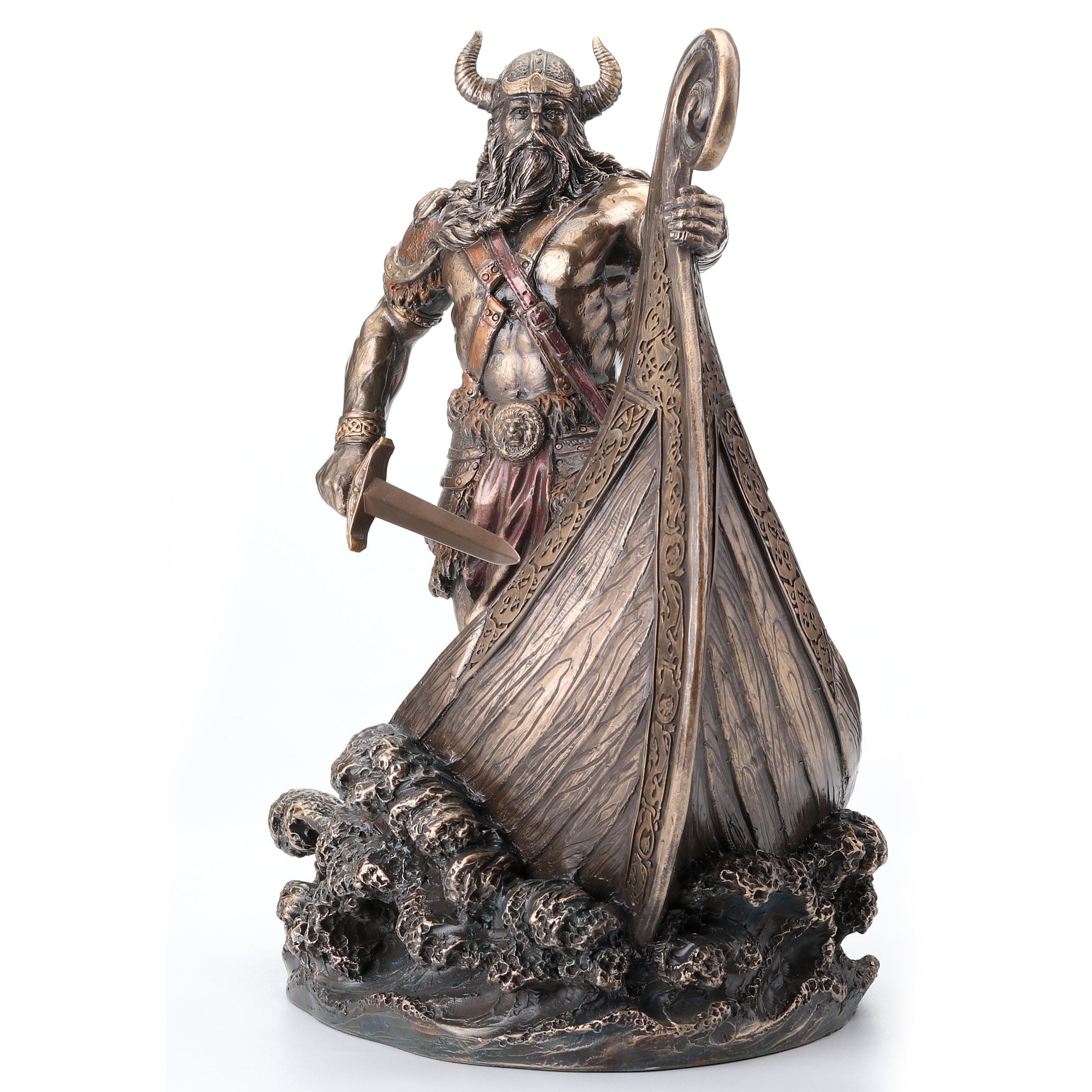 Viking Warrior Standing On Prow