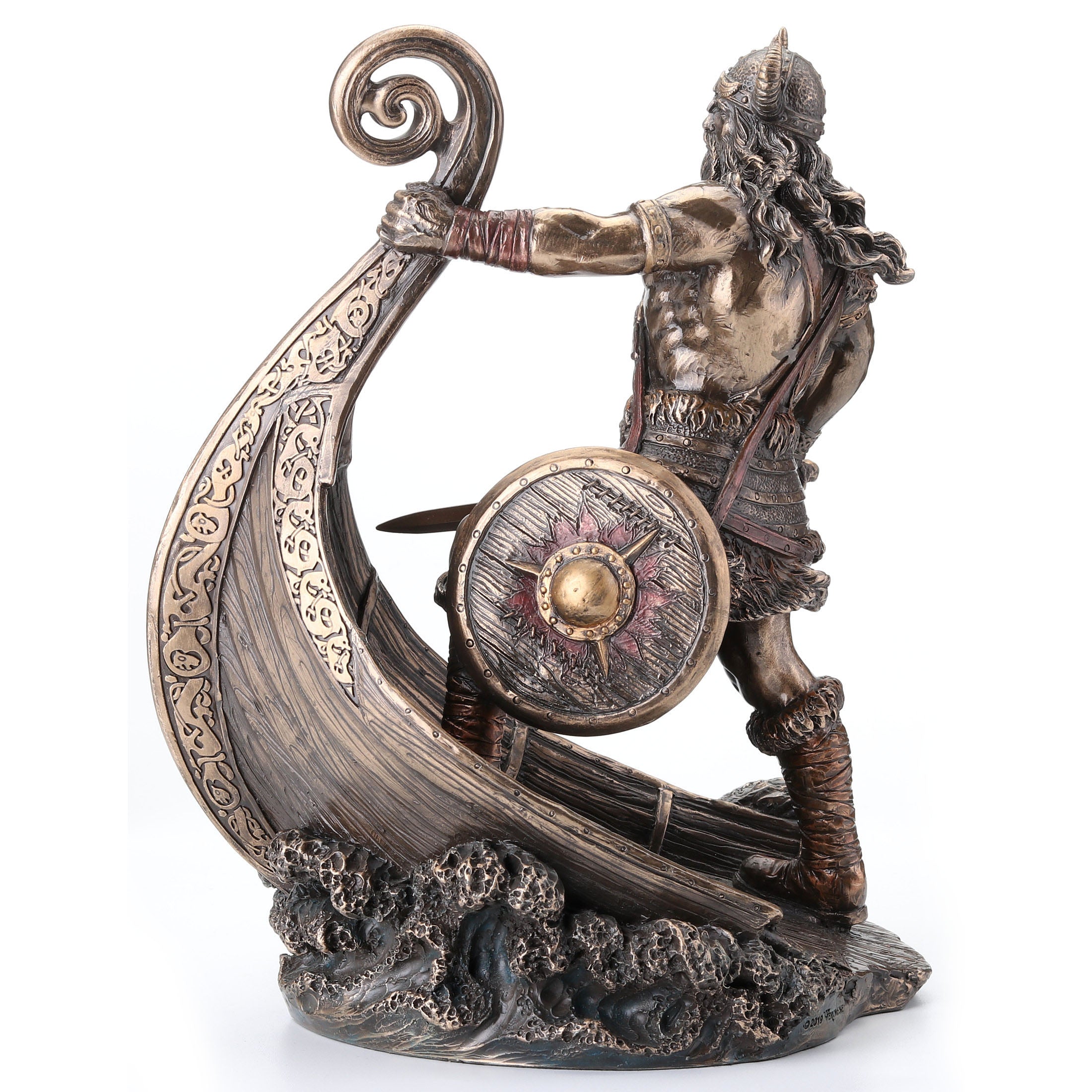 Viking Warrior Standing On Prow