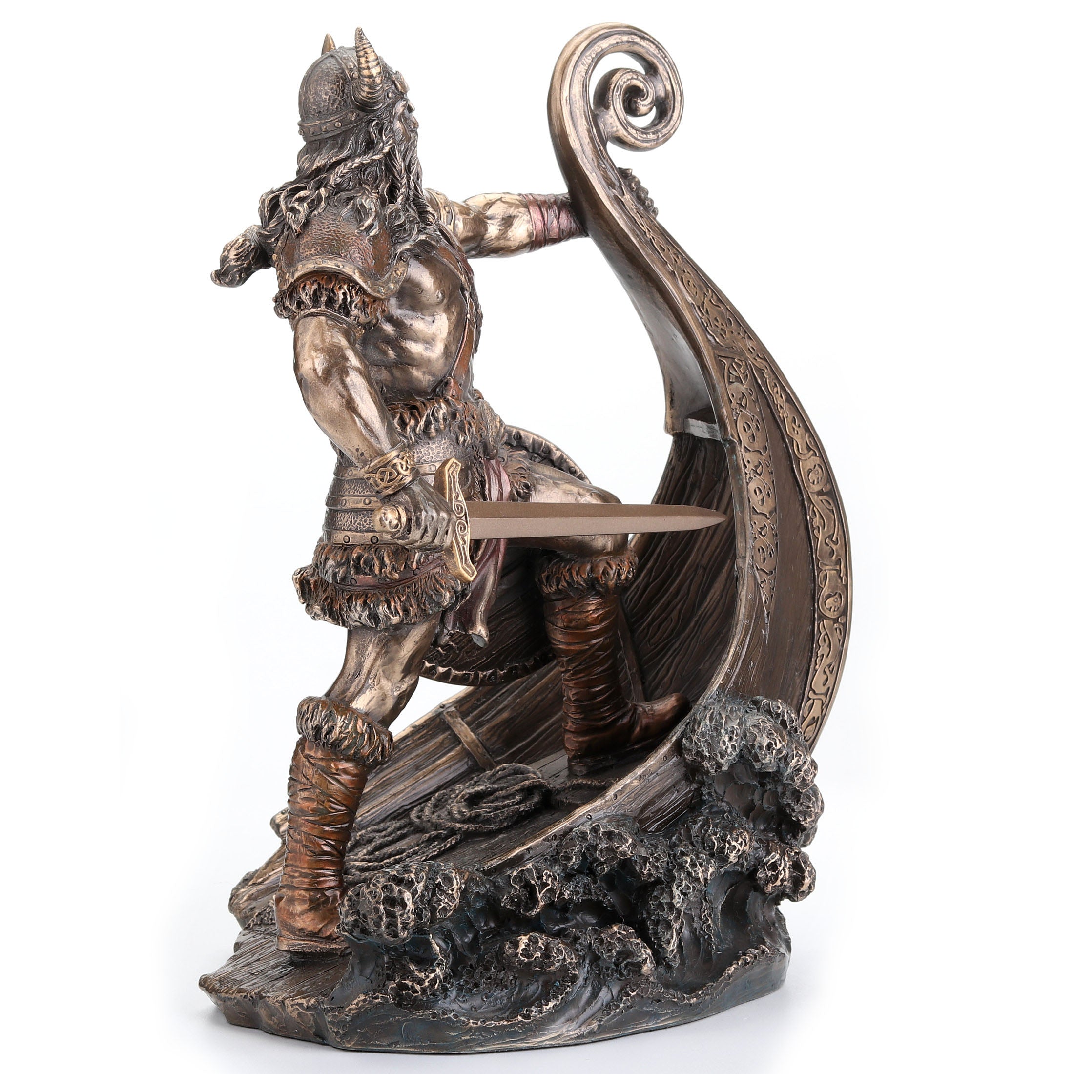 Viking Warrior Standing On Prow