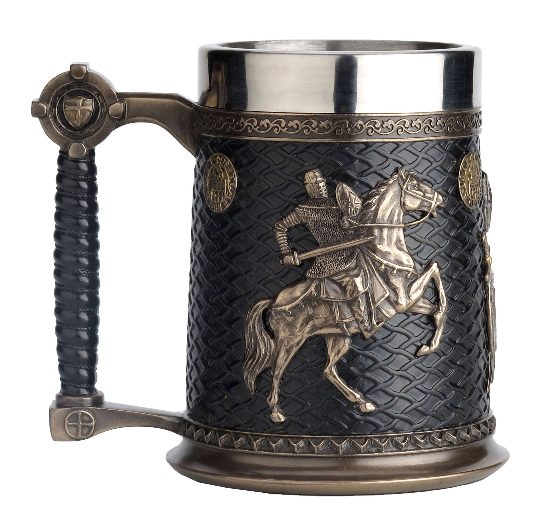 Crusader And Saladin Templar Sigil Beer Stein (Stainless Steel Tumbler)