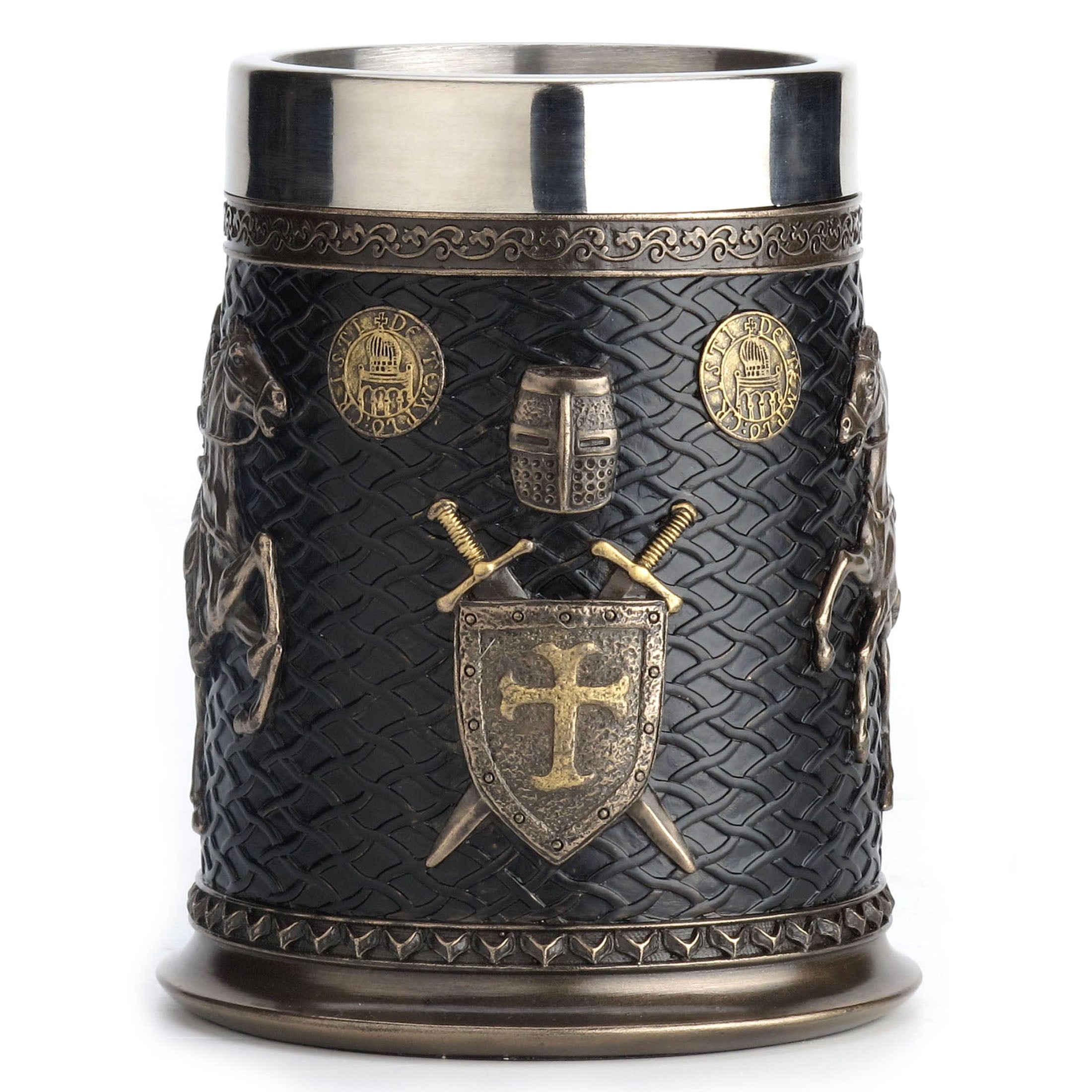 Crusader And Saladin Templar Sigil Beer Stein (Stainless Steel Tumbler)