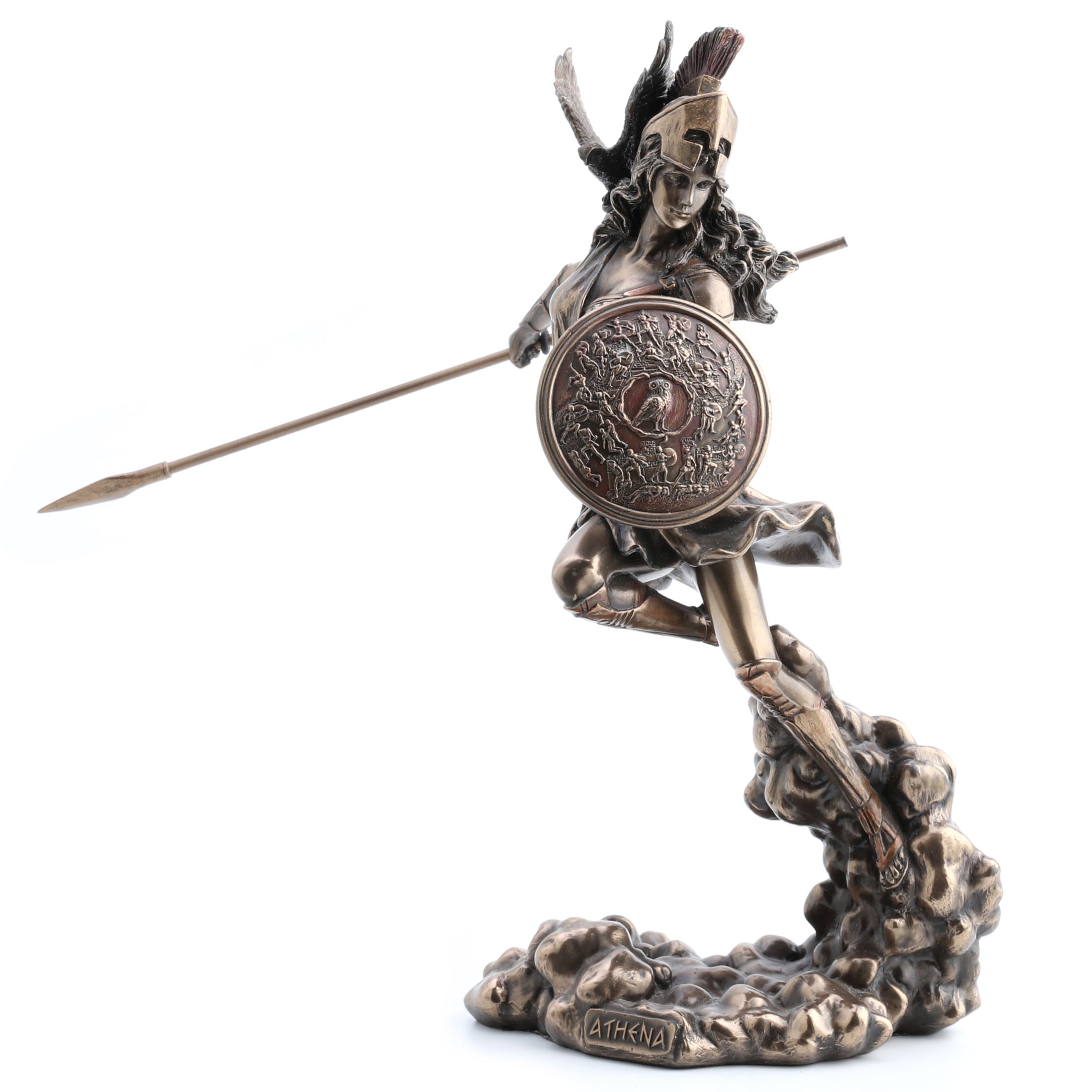 Greek Goddess Athena Holding Spear And Shield