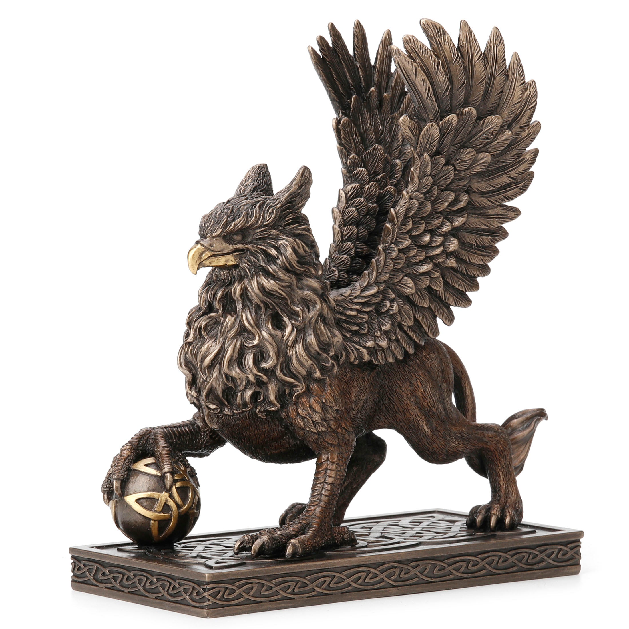 Celtic Griffin Claw On Sphere With Open Wings