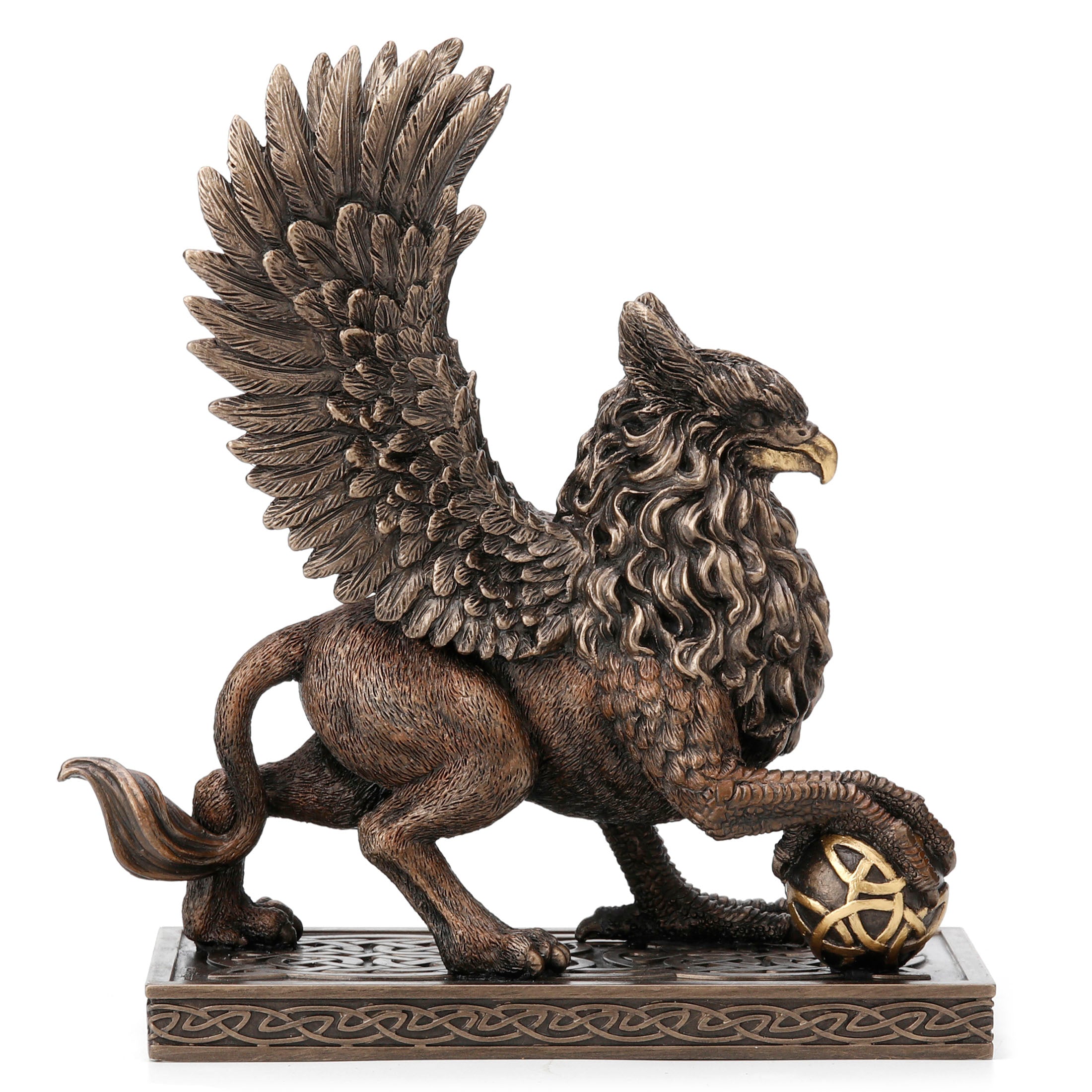 Celtic Griffin Claw On Sphere With Open Wings